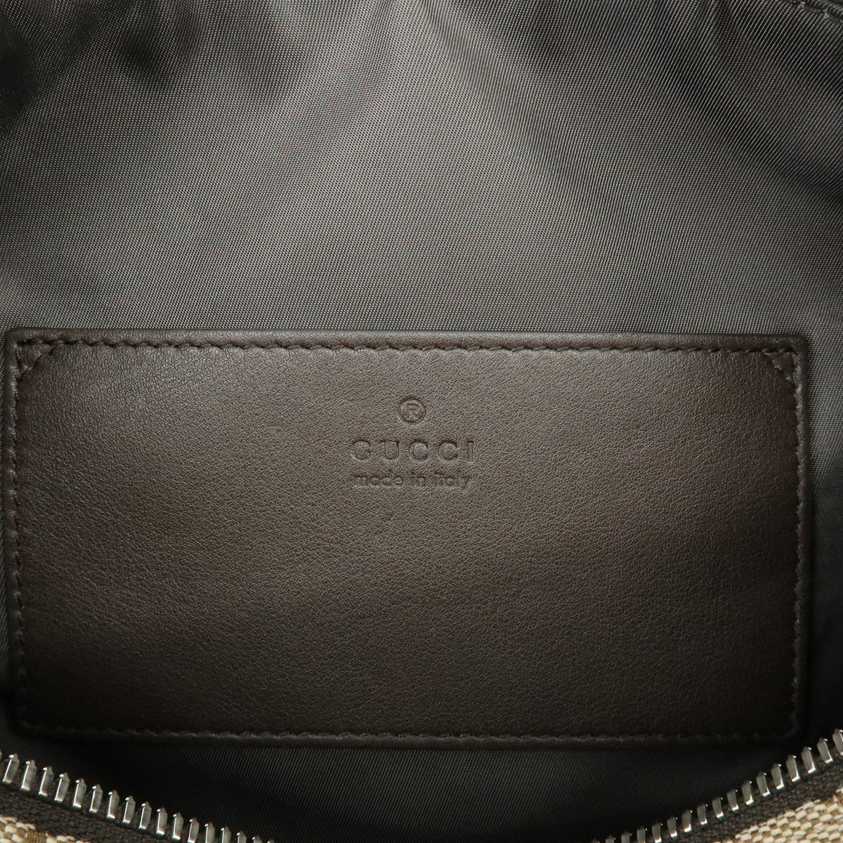GUCCI Sherry GG Canvas Leather Shoulder Bag Brown Beige 834455
