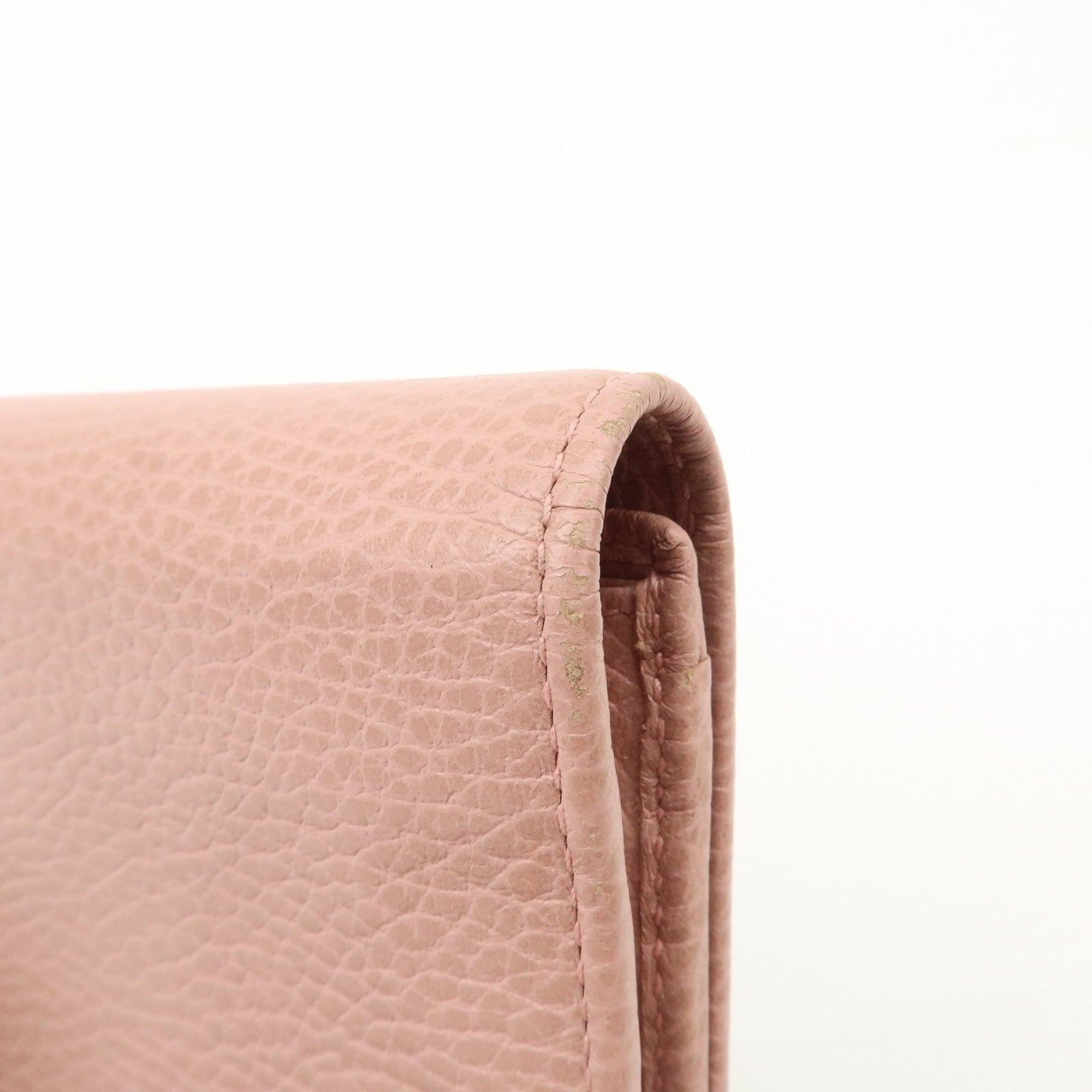 GUCCI Swing Leather Continental Wallet Long Wallet Pink 376186 Used