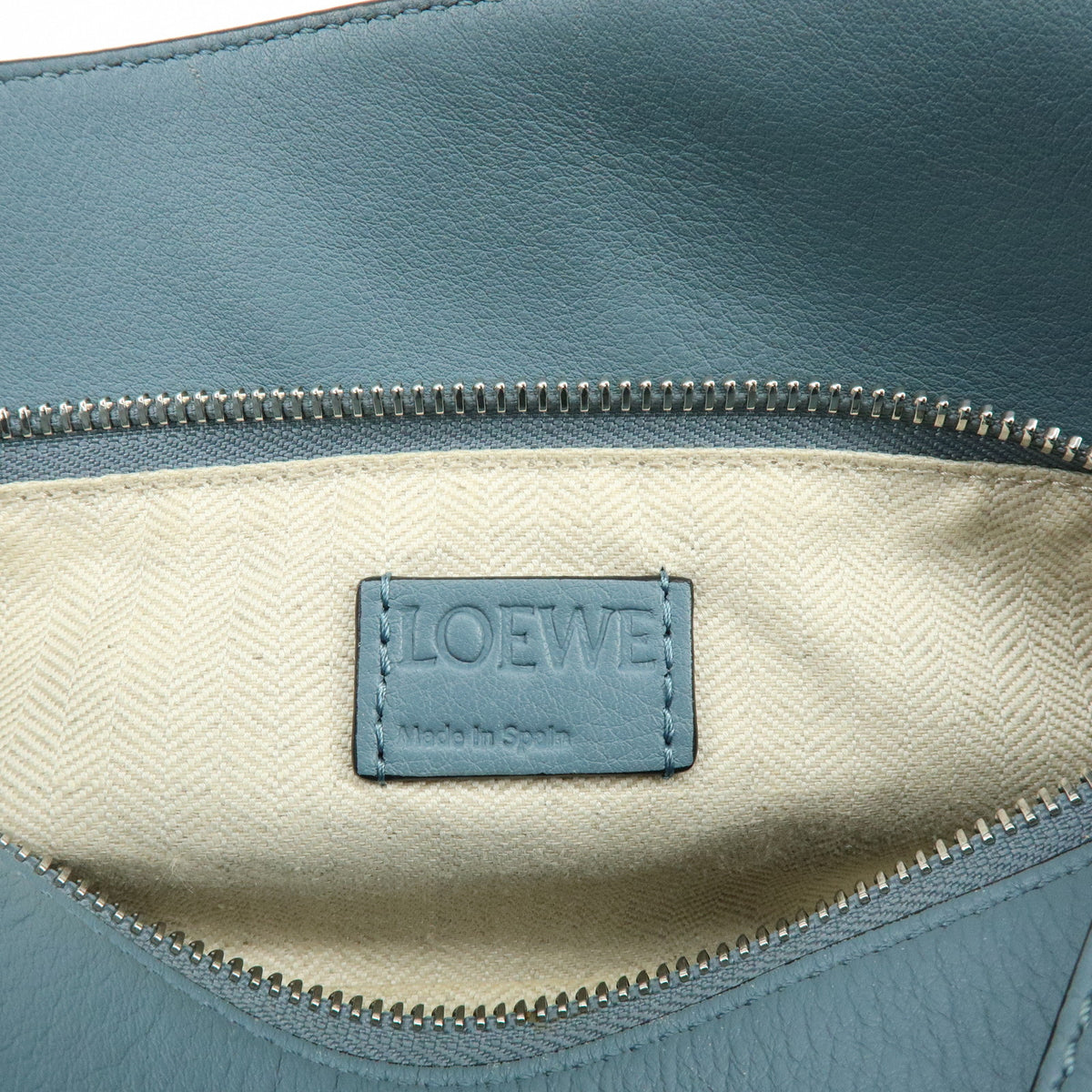 LOEWE Anagram Puzzle Bag Leather 2Way Bag Hand Shoulder Bag Light Blue