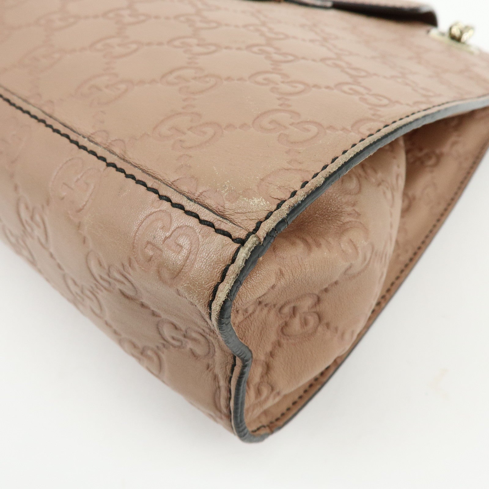 GUCCI Horsebit Guccissima Emily Leather Chain Shoulder Bag 295402