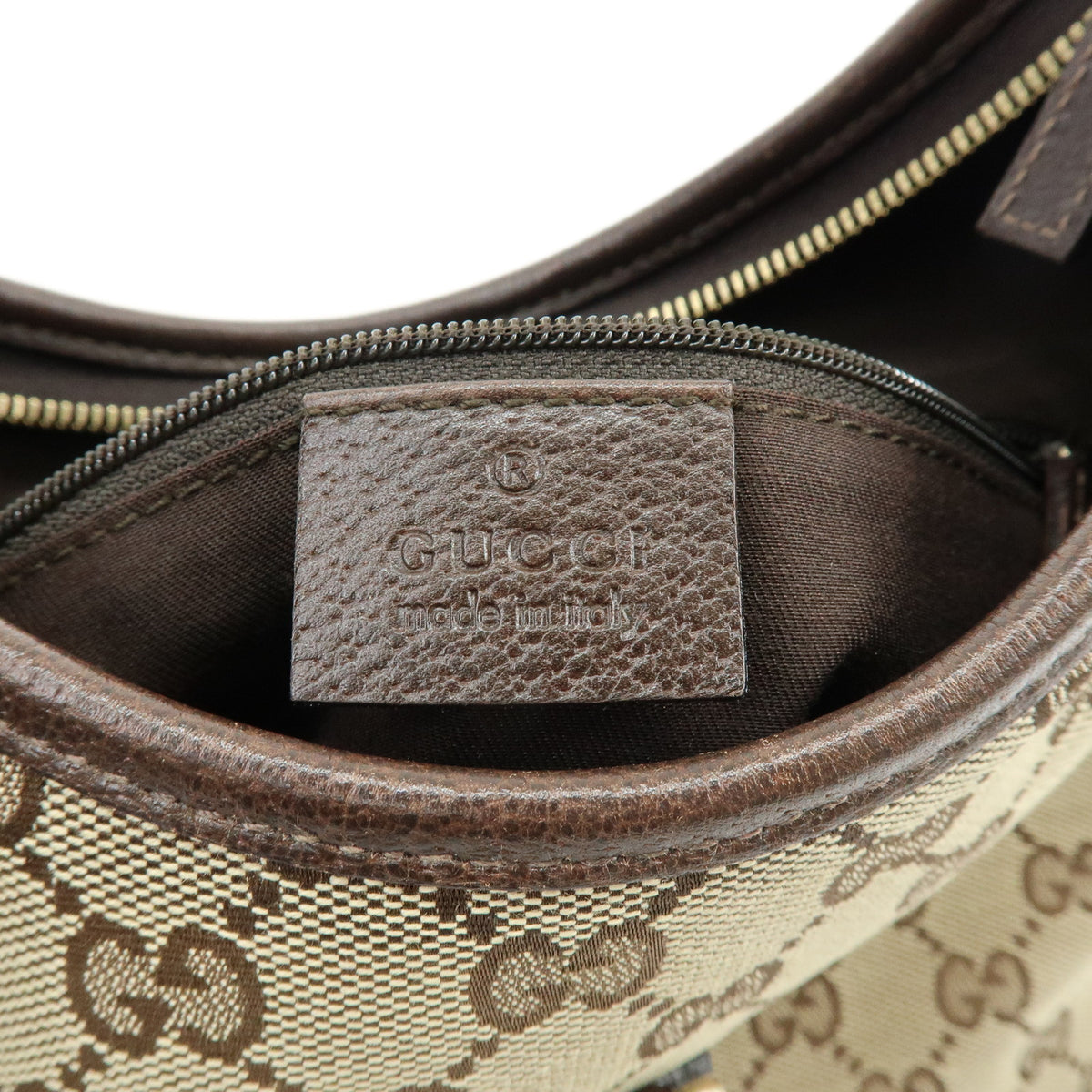 GUCCI Abbey GG Canvas Leather Shoulder Bag Hand Bag Beige Brown 130738