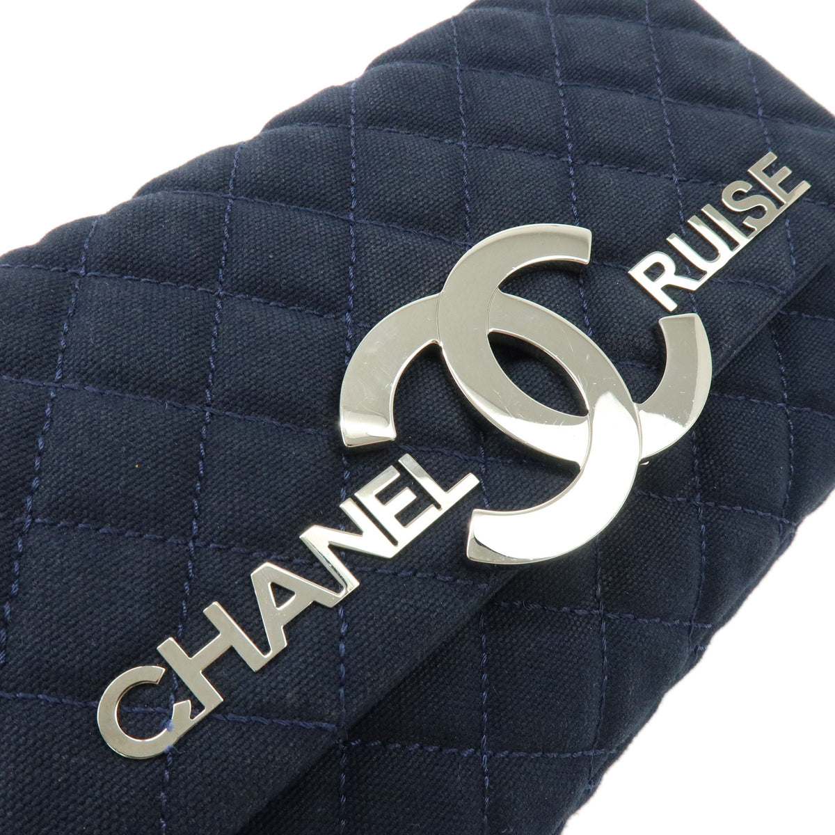 CHANEL COCO Mark Matelasse CRUISE Canvas Chain Shoulder Bag Denim Blue
