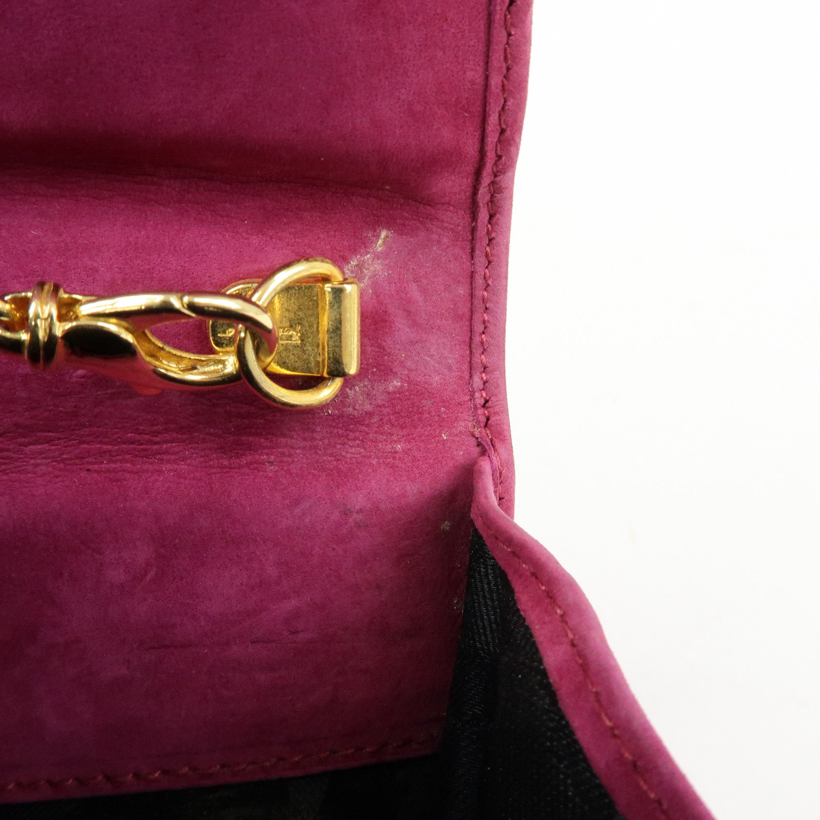 Ferragamo Varra Ribbon Suede 3Way Bag Chain Shoulder Bag Purple