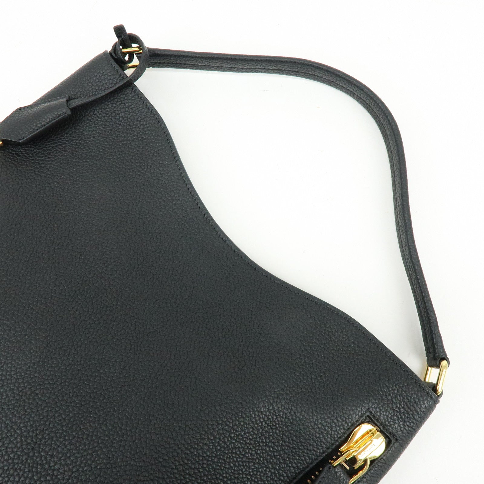 TOM FORD Alix Hobo Leather Shoulder Bag Black