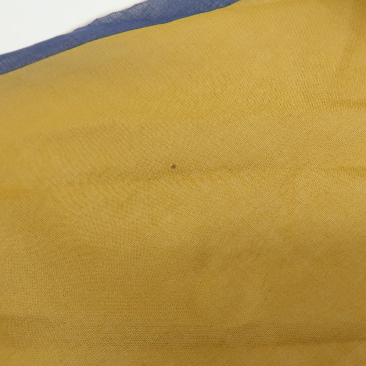 HERMES Cotton 100% Pointu Scarf Mustard Navy White