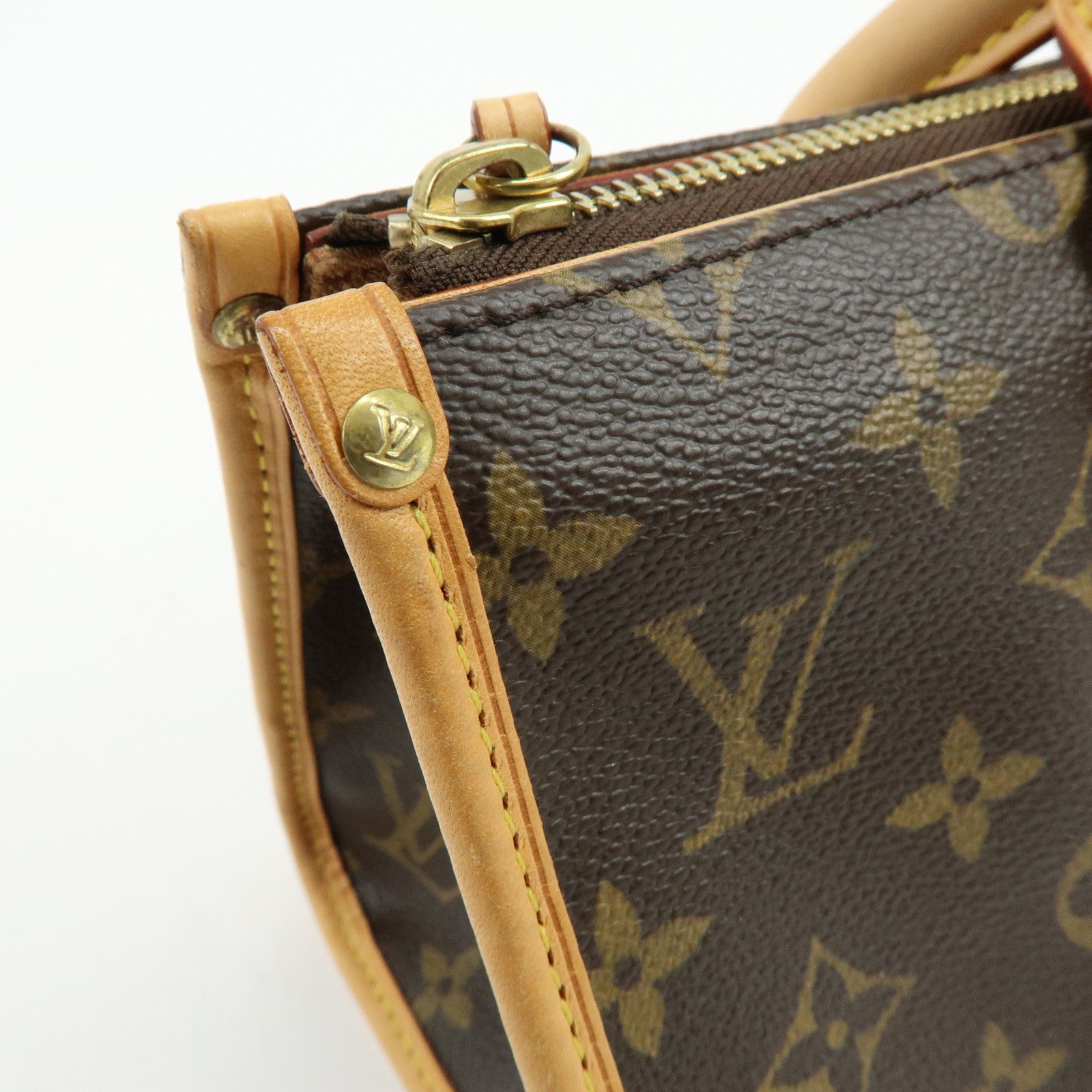 Louis Vuitton Monogram Canvas Leather Popincourt Hand Bag Brown M40009