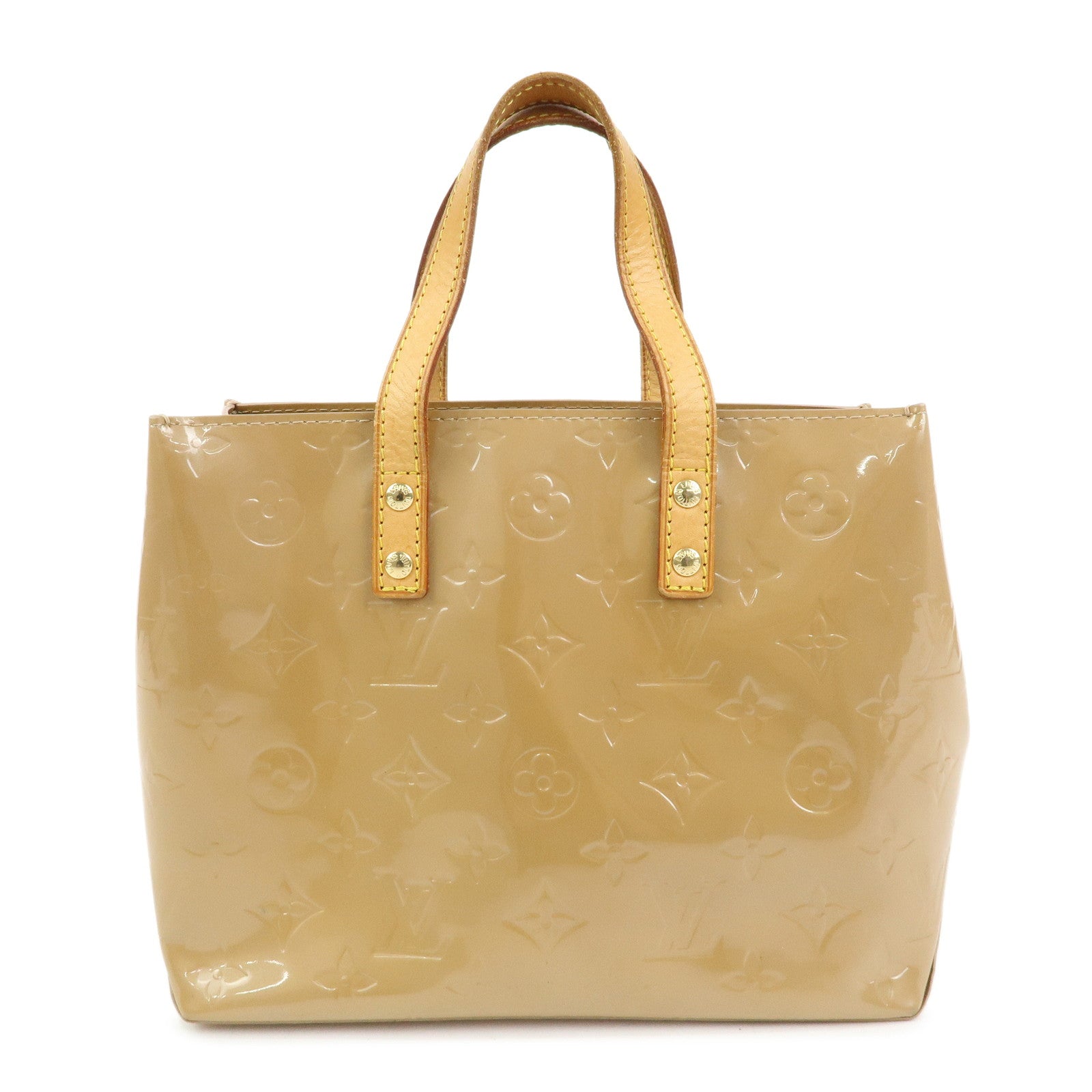 Louis Vuitton Monogram Vernis Reade PM Leather Hand Bag Noisette M91334