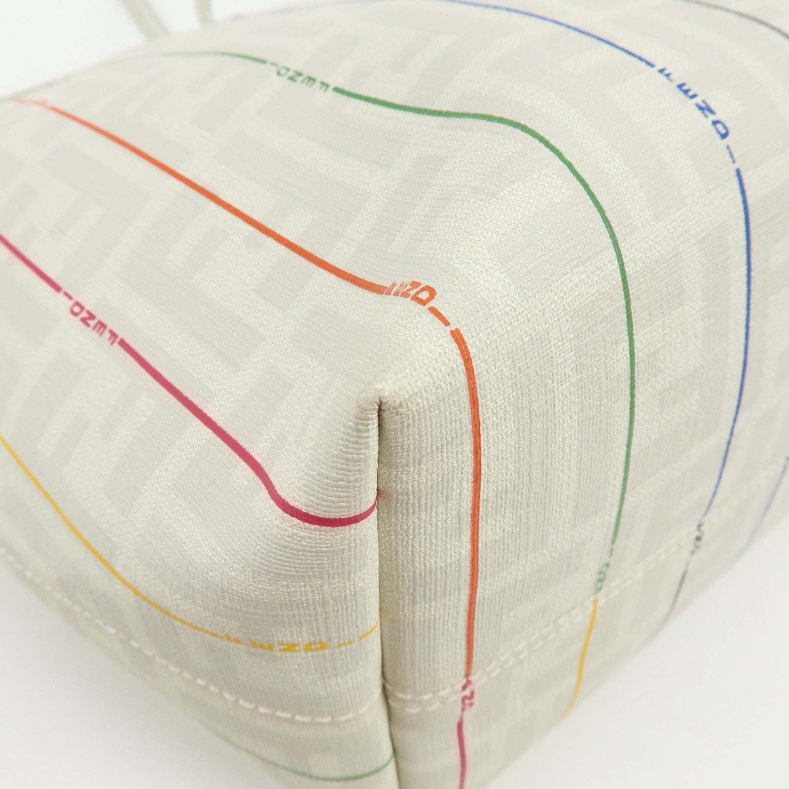 FENDI Zucca PVC Leather Tote Bag Shoulder Bag White Multicolor 8BH185