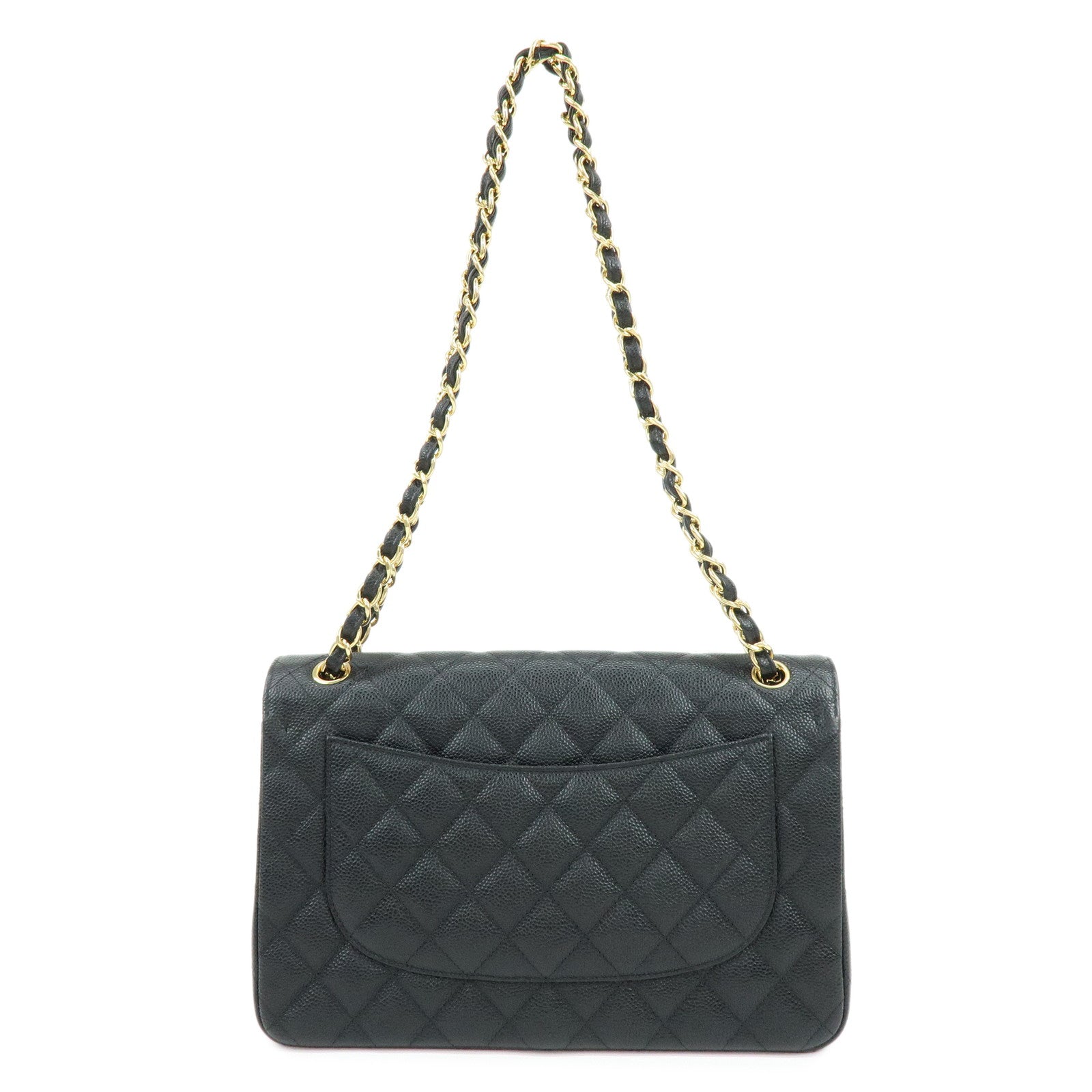CHANEL Matelasse 30 Caviarskin W Flap Chain Shoulder Bag A58600