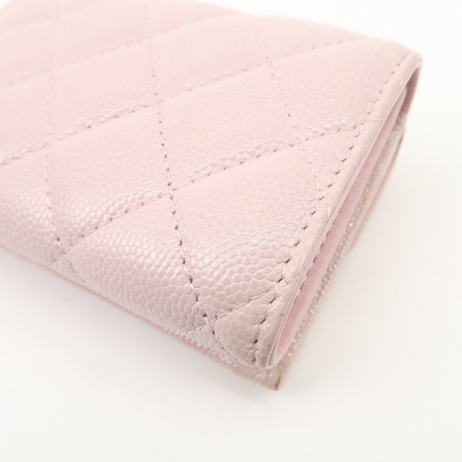 CHANEL Matelasse Caviarskin Classic Small Flap Wallet AP0230 Used