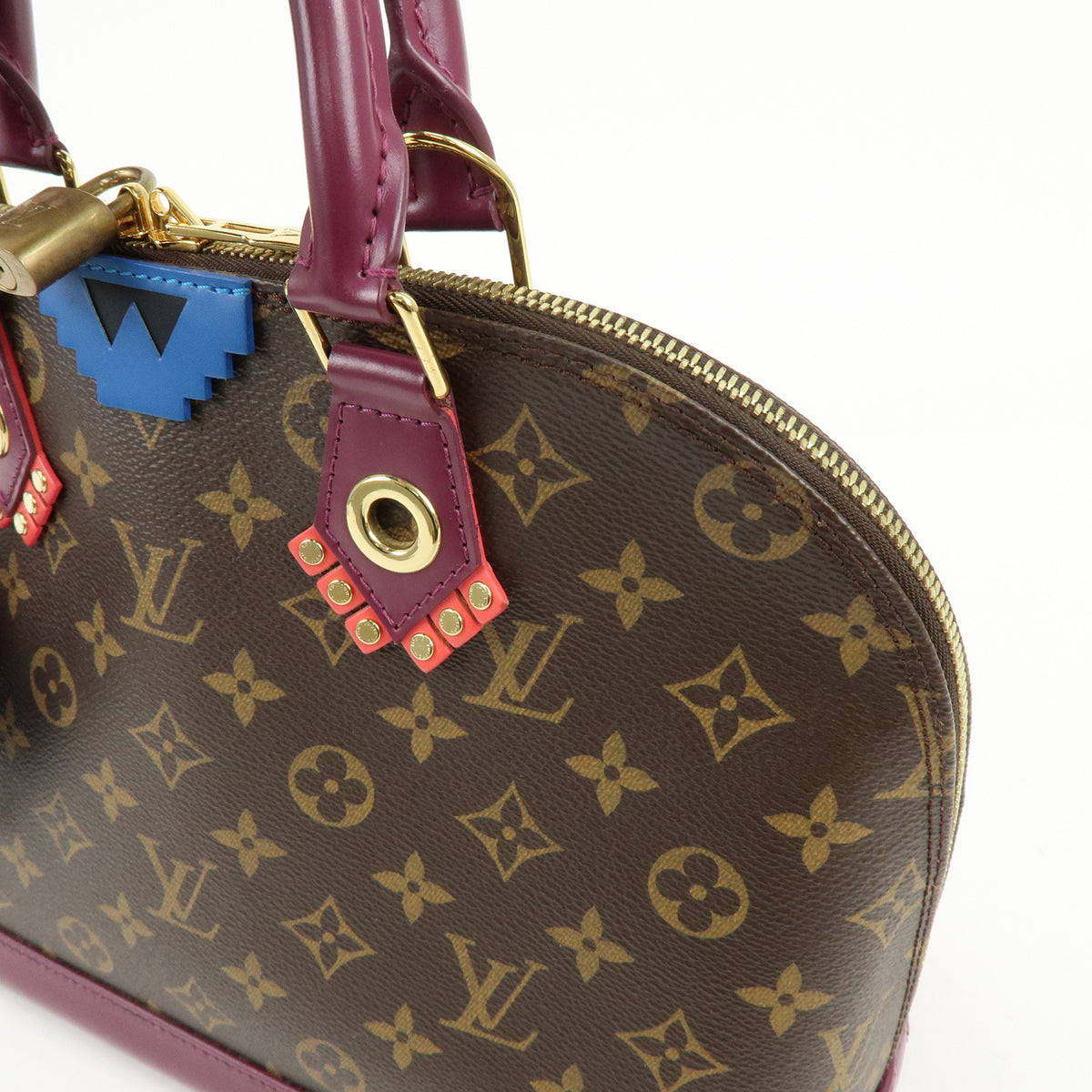 Louis Vuitton Monogram Totem Alma PM Hand Bag Brown Magenta M41662