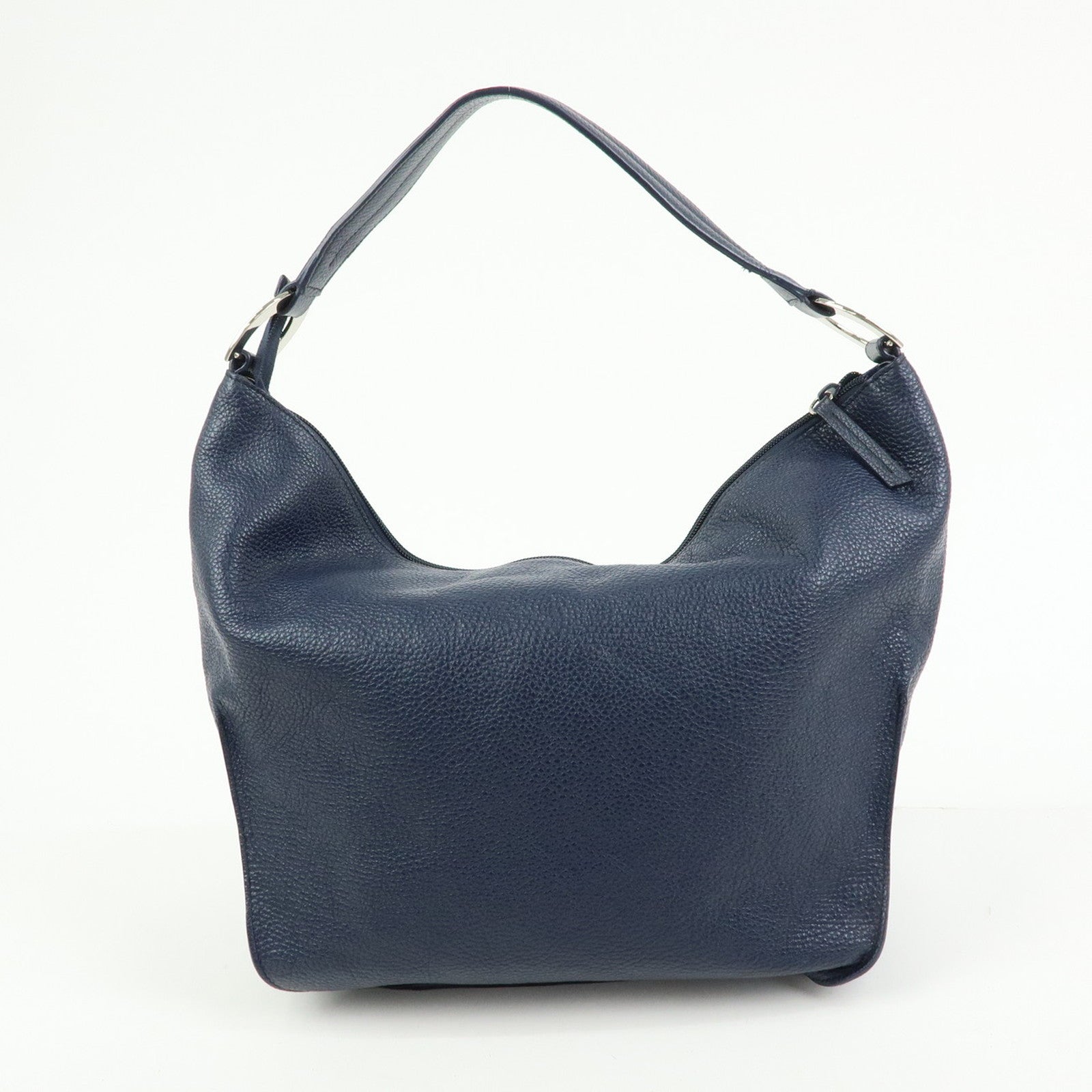 FURLA Leather Shoulder Bag Hand Bag Hobo Bag Dark Navy