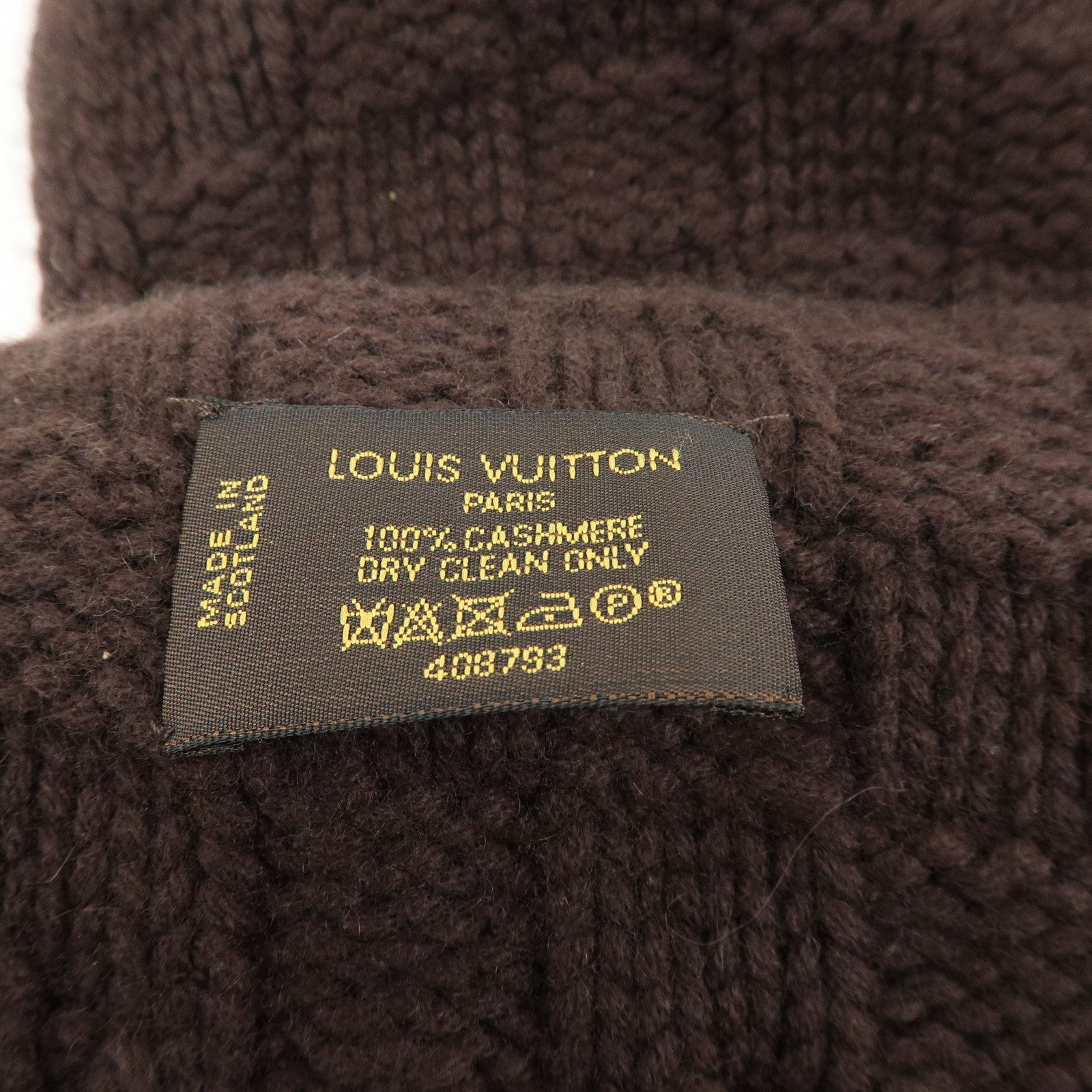 Louis Vuitton Damier Echarpe Helsinki Cashmere 100% Scarf Dark Brown
