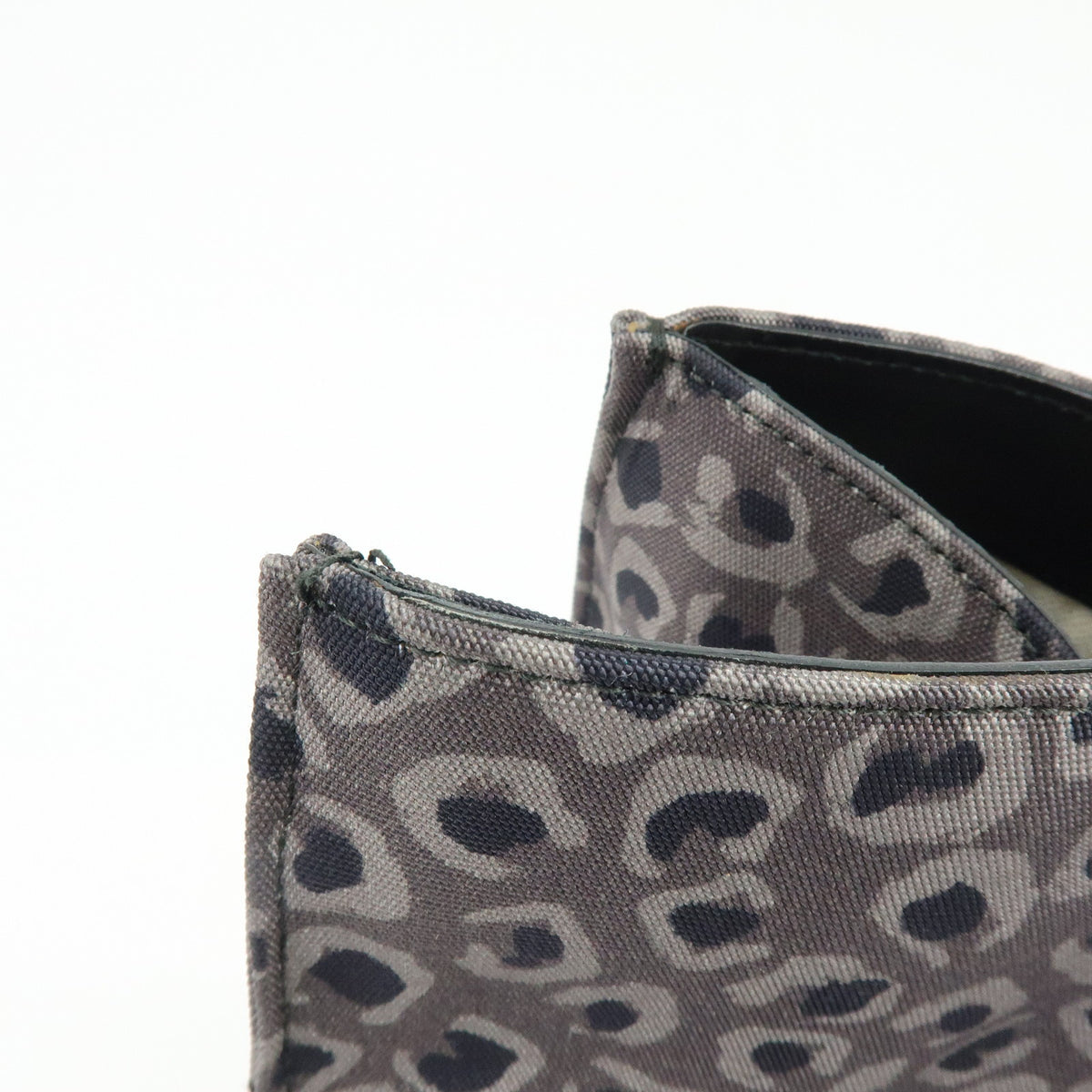 GUCCI Logo Canvas Leather Tote Bag Leopard Grey Black 341739