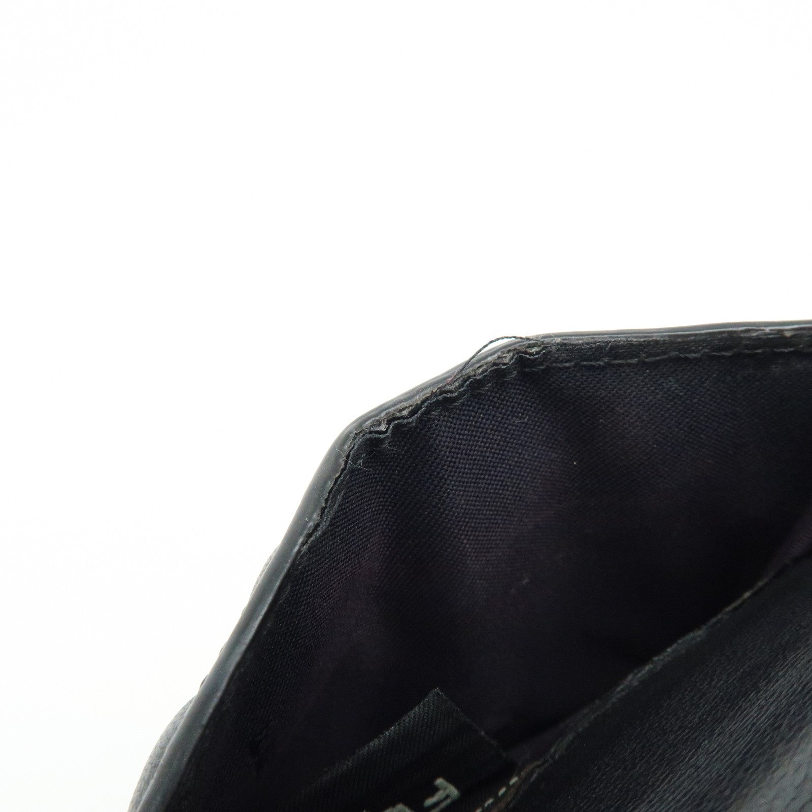 FENDI Zucca Baguette Micro Wallet Leather Tri-fold Wallet Black 8M0395