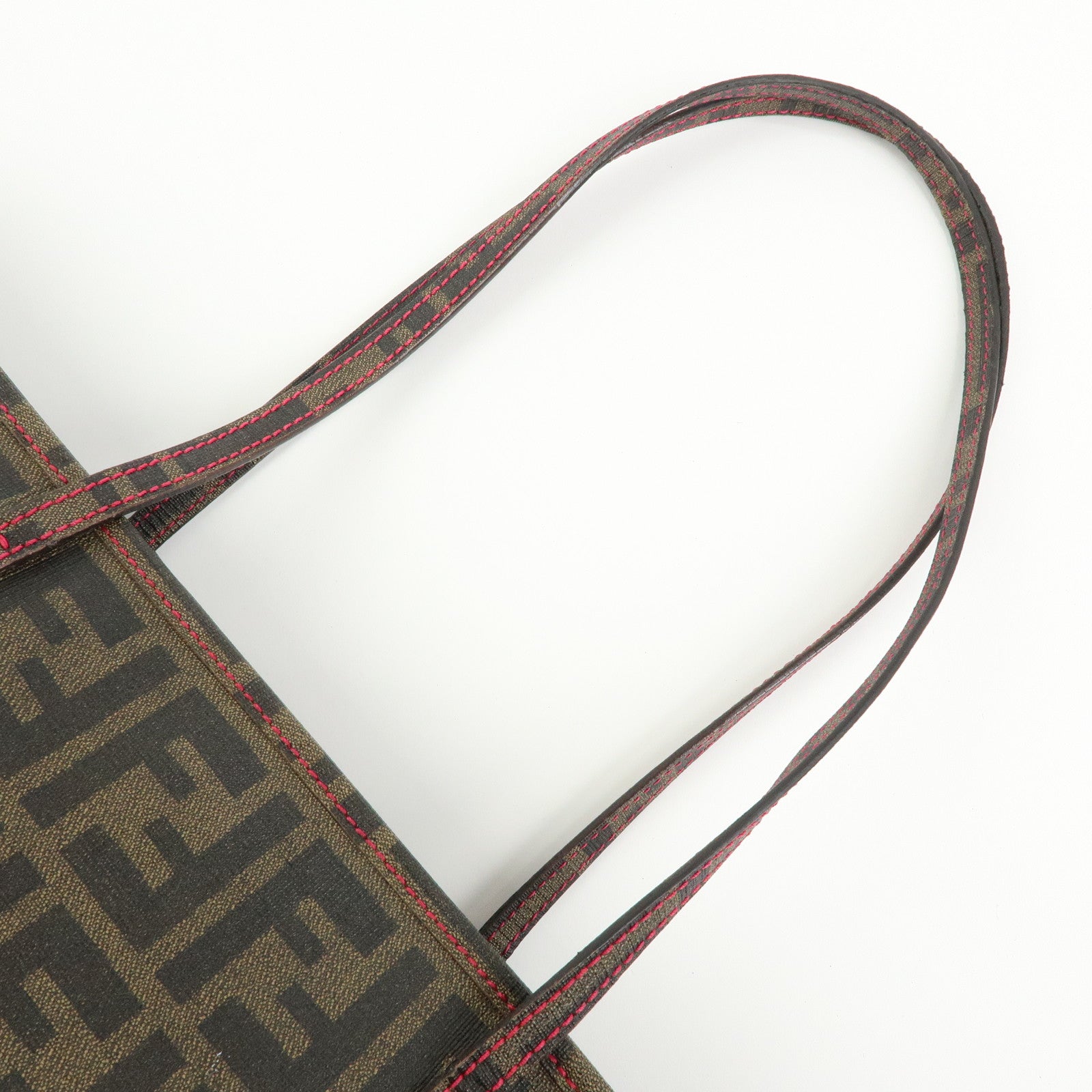 FENDI Zucca PVC Tote Bag Shoulder Bag Brown Black 8BH198