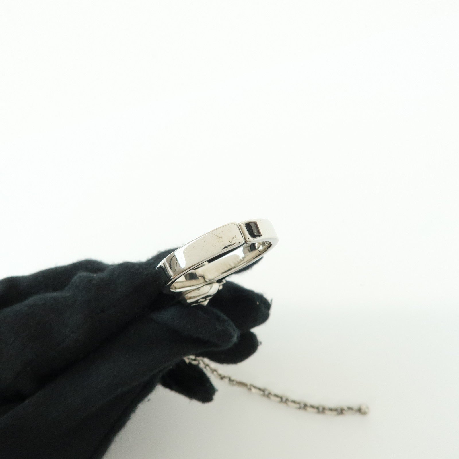 HERMES Filou Metal Glove Clip Glove Holder Palladium Silver