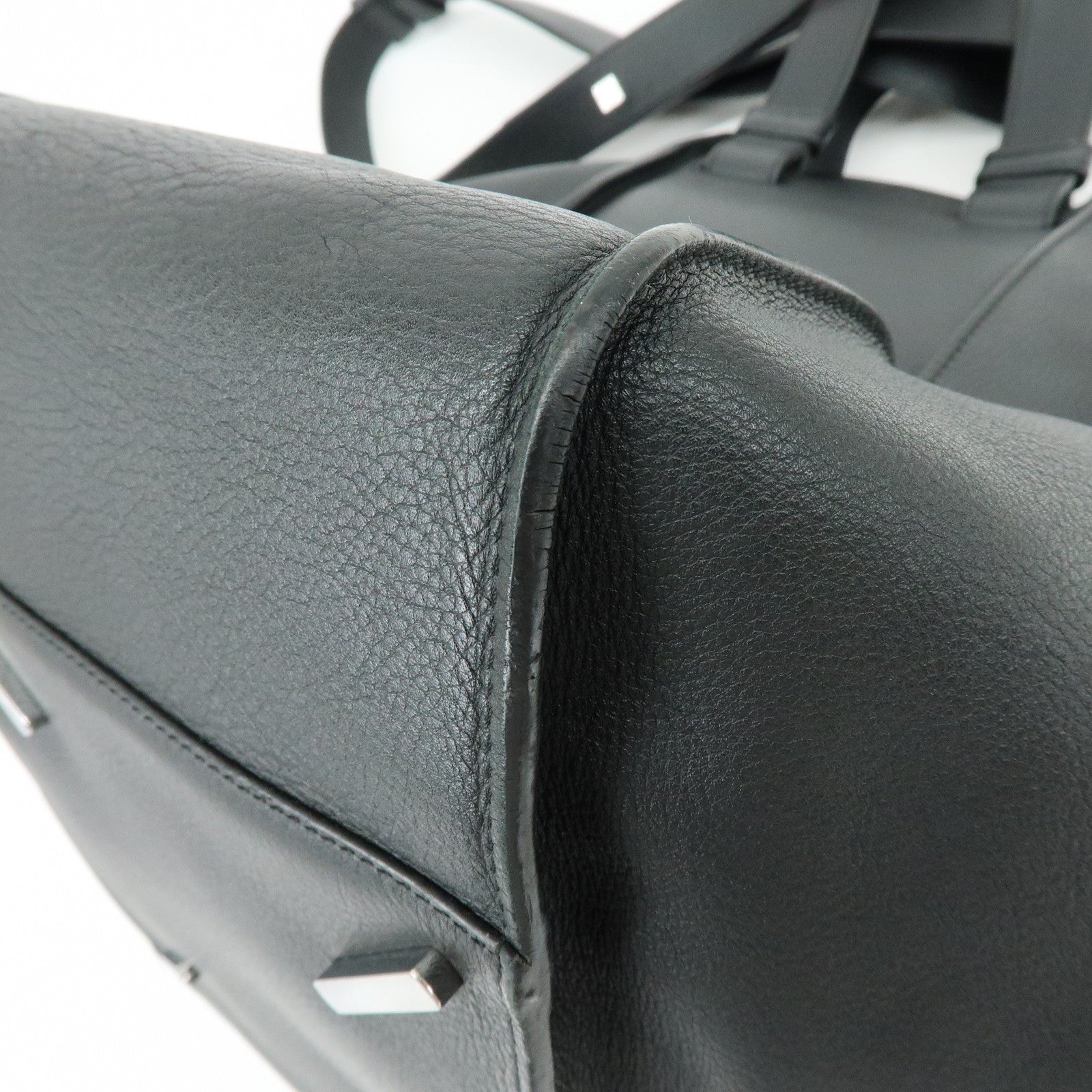 LOEWE Anagram Hammock Medium Leather Shoulder Crossbody Bag Black