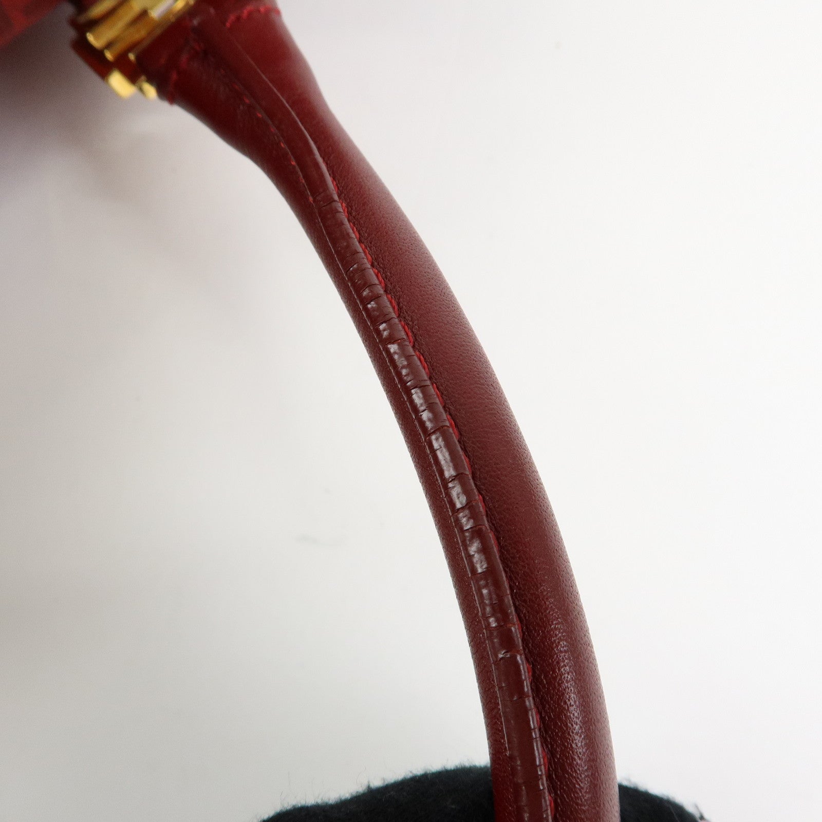 FENDI Zucchino PVC Leather Boston Bag Hand Bag Red 8BL098