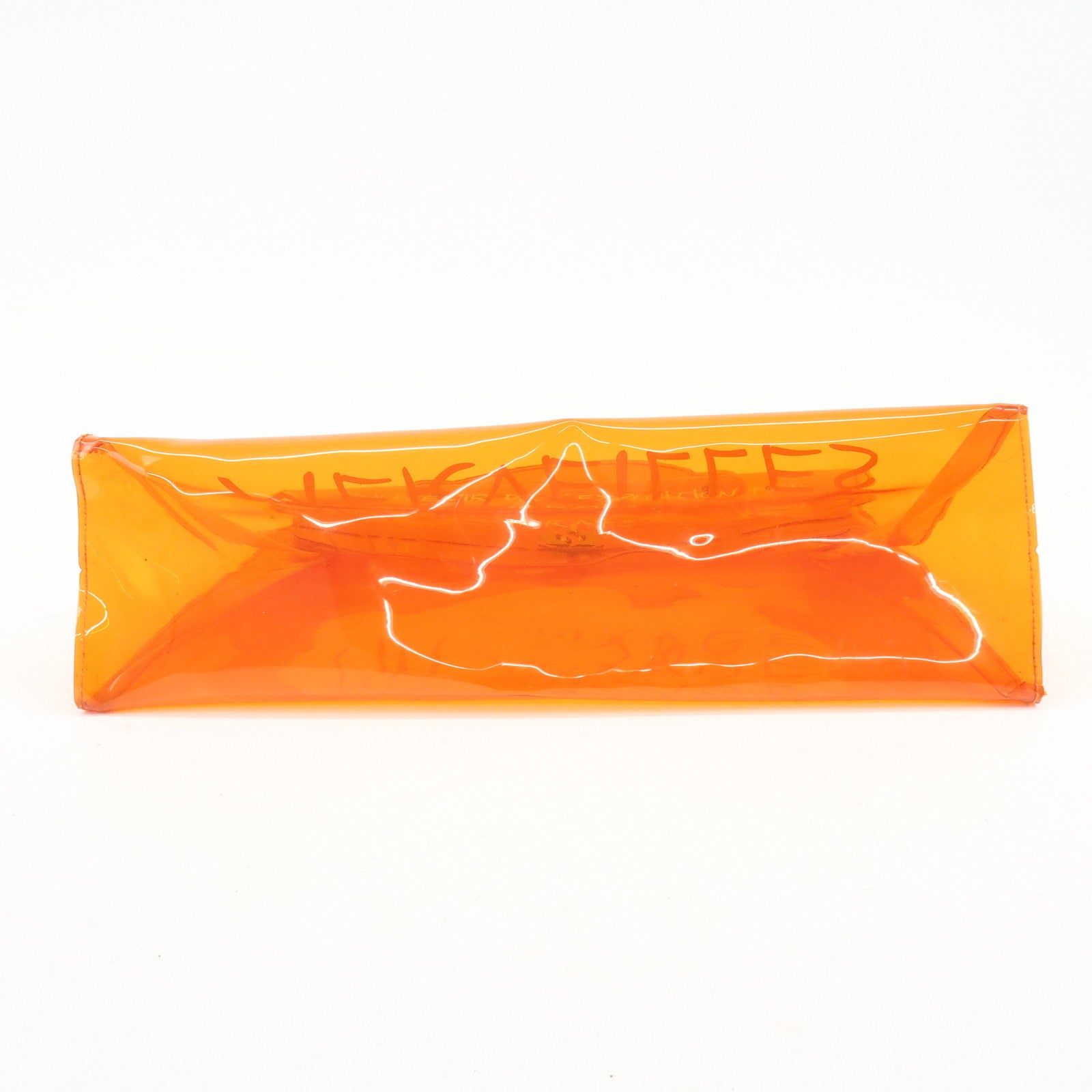 HERMES Kelly Vinyl Hand Bag SOUVENIR DE L'EXPOSITION Orange