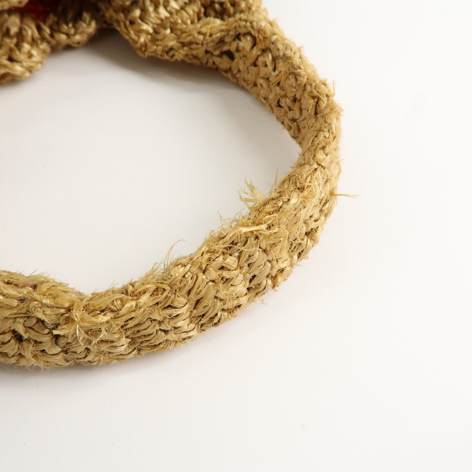 PRADA Triangl Logo Braded Tote Bag Hand Bag Orange Beige Used