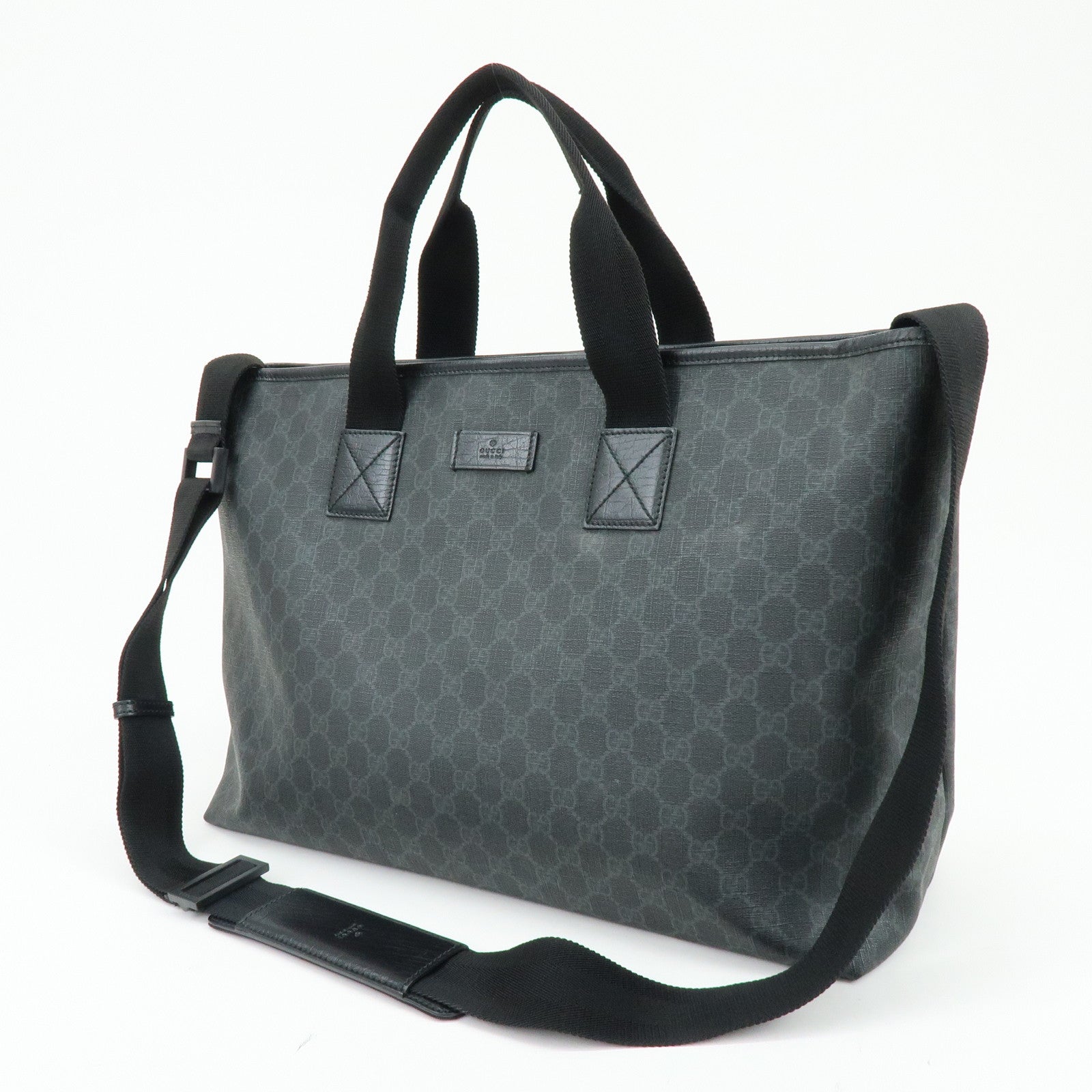GUCCI GG Supreme 2Way Bag Hand Bag Shoulder Bag Black 162785
