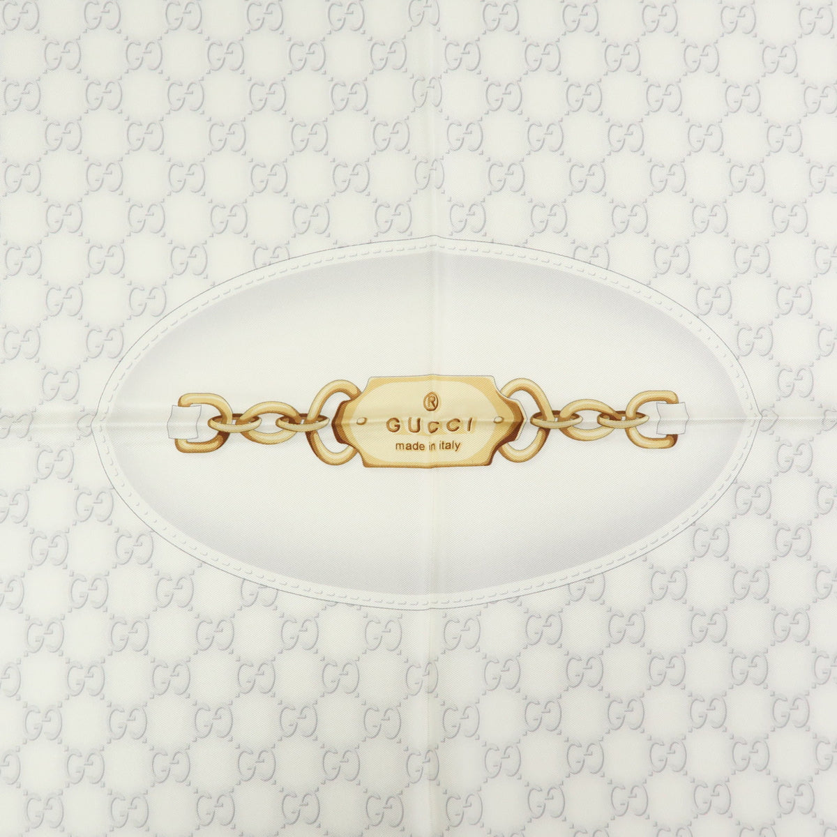 GUCCI Horsebit Silk100% Scarf Shawl White