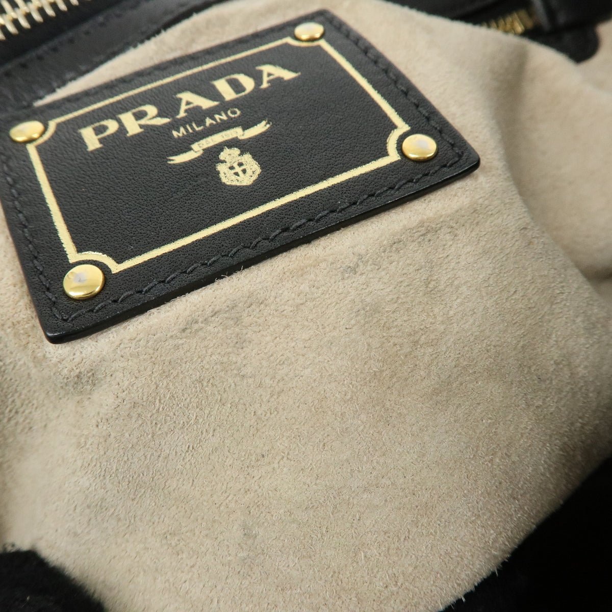 PRADA Soft Calf Leather Tote Bag Shoulder Bag Black BR4691
