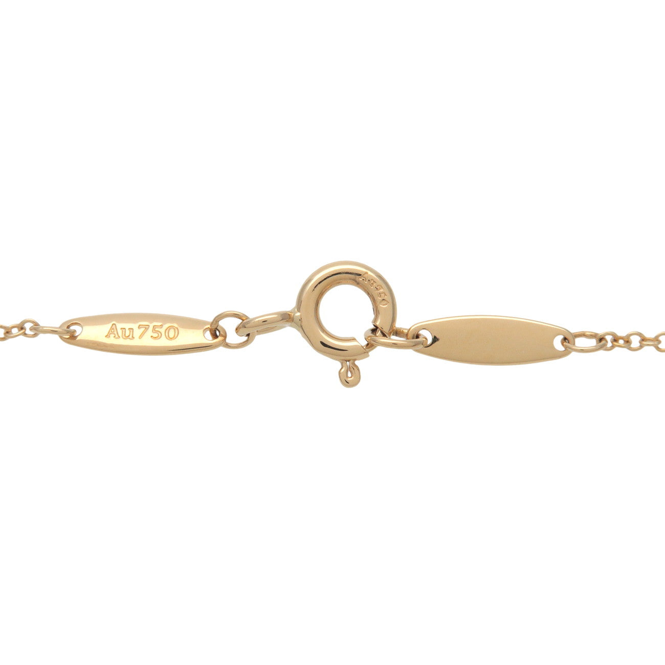 Tiffany & Co By The Yard 1P Diamond Necklace K18 750YG Yellow Gold