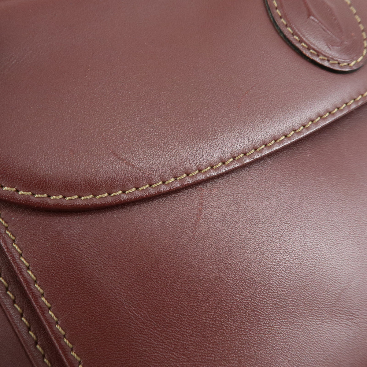 Cartier Must de Cartier Leather Shoulder Bag Bordeaux