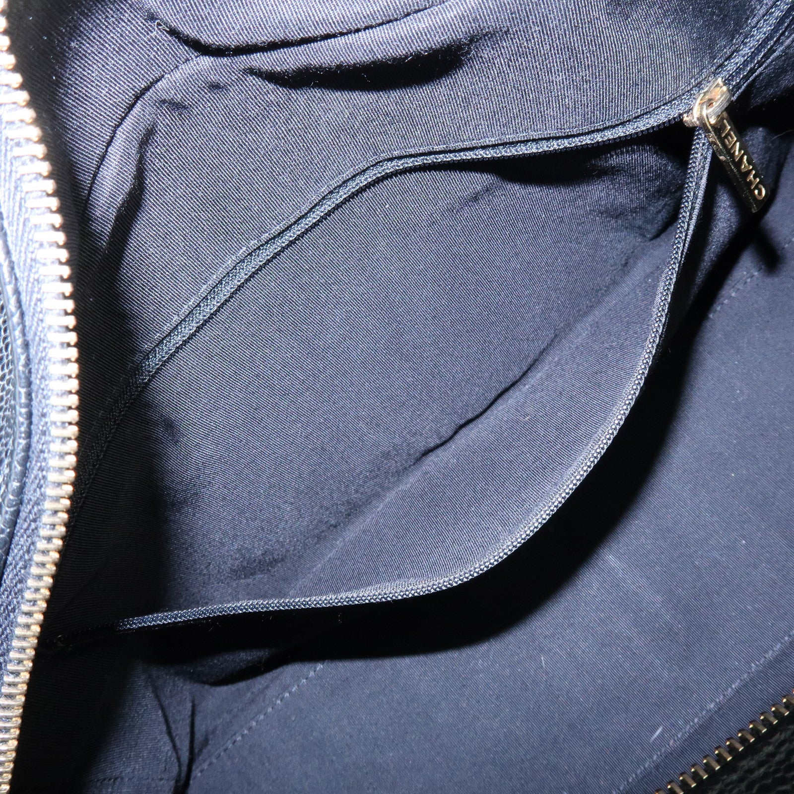 CHANEL Matelasse Caviarskin Leather Boston Bag Black