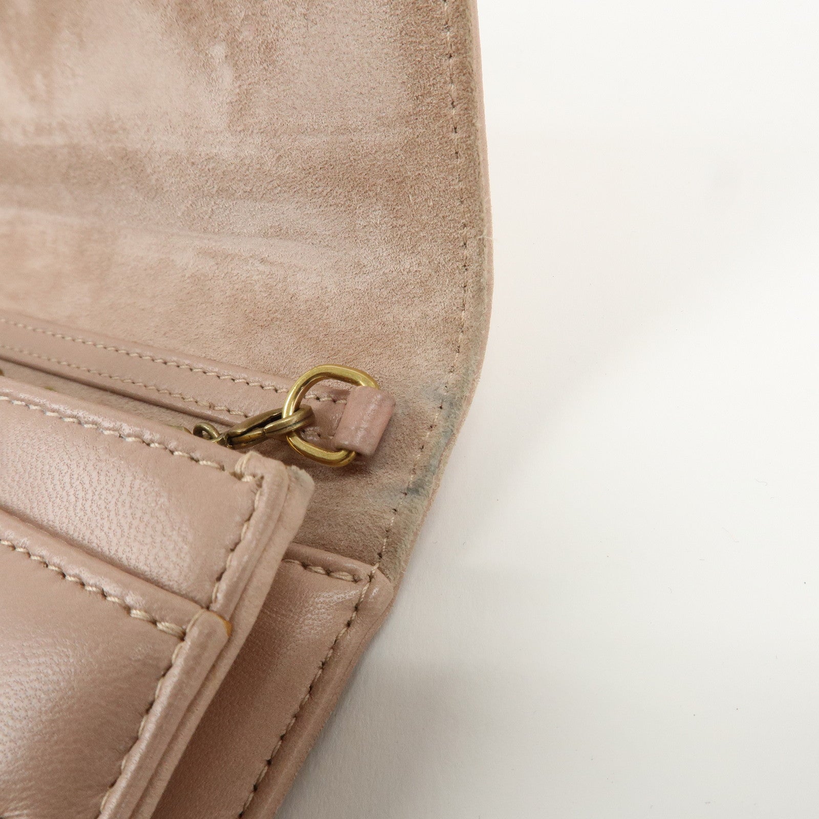 Christian Dior Addict Studs Leather Chain Shoulder Bag Hand Bag Beige Used