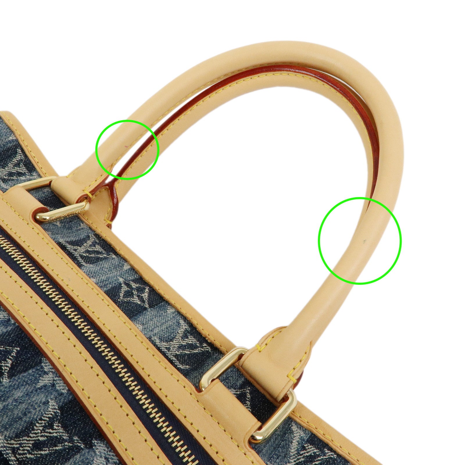 Louis Vuitton Monogram Denim Cabas Raye GM 2Way Hand Bag Blue M95336