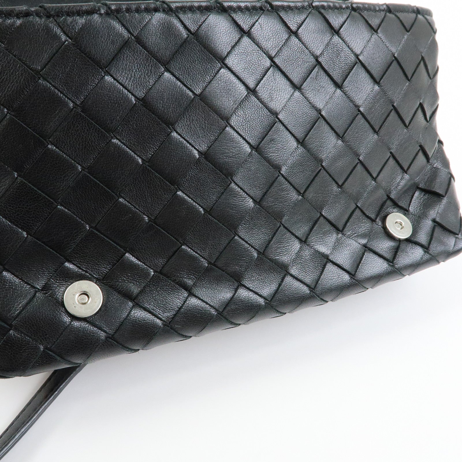BOTTEGA VENETA Intrecciato Nappa Leather Shoulder Bag Black 600519