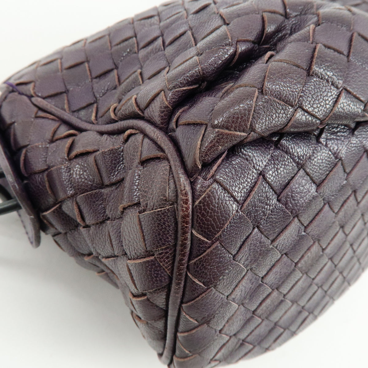 BOTTEGA VENETA Intrecciato Leather Shoulder Bag Crossbody Bag Purple