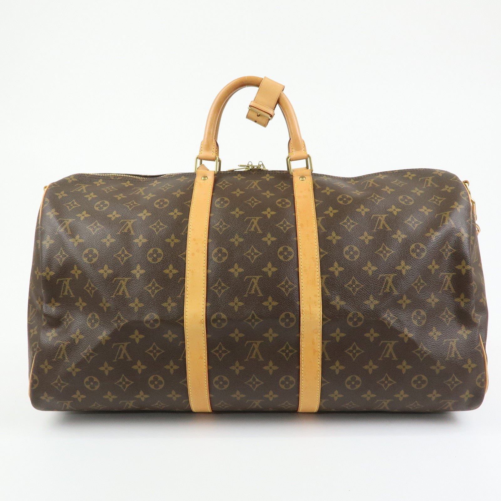 Louis Vuitton Keep All Bandouliere 55 Boston Bag Hand Bag Brown M41414