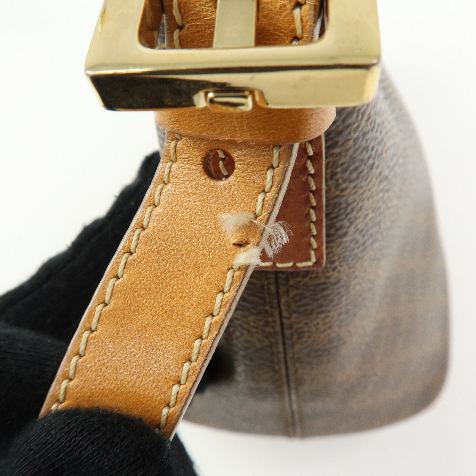 CELINE Macadam Leather Shoulder Bag Brown