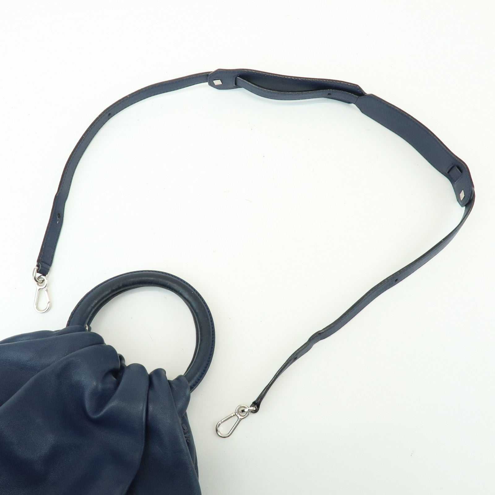 LOEWE Anagram Nappa Leather 2Way Bag Hand Bag Shoulder Bag Navy