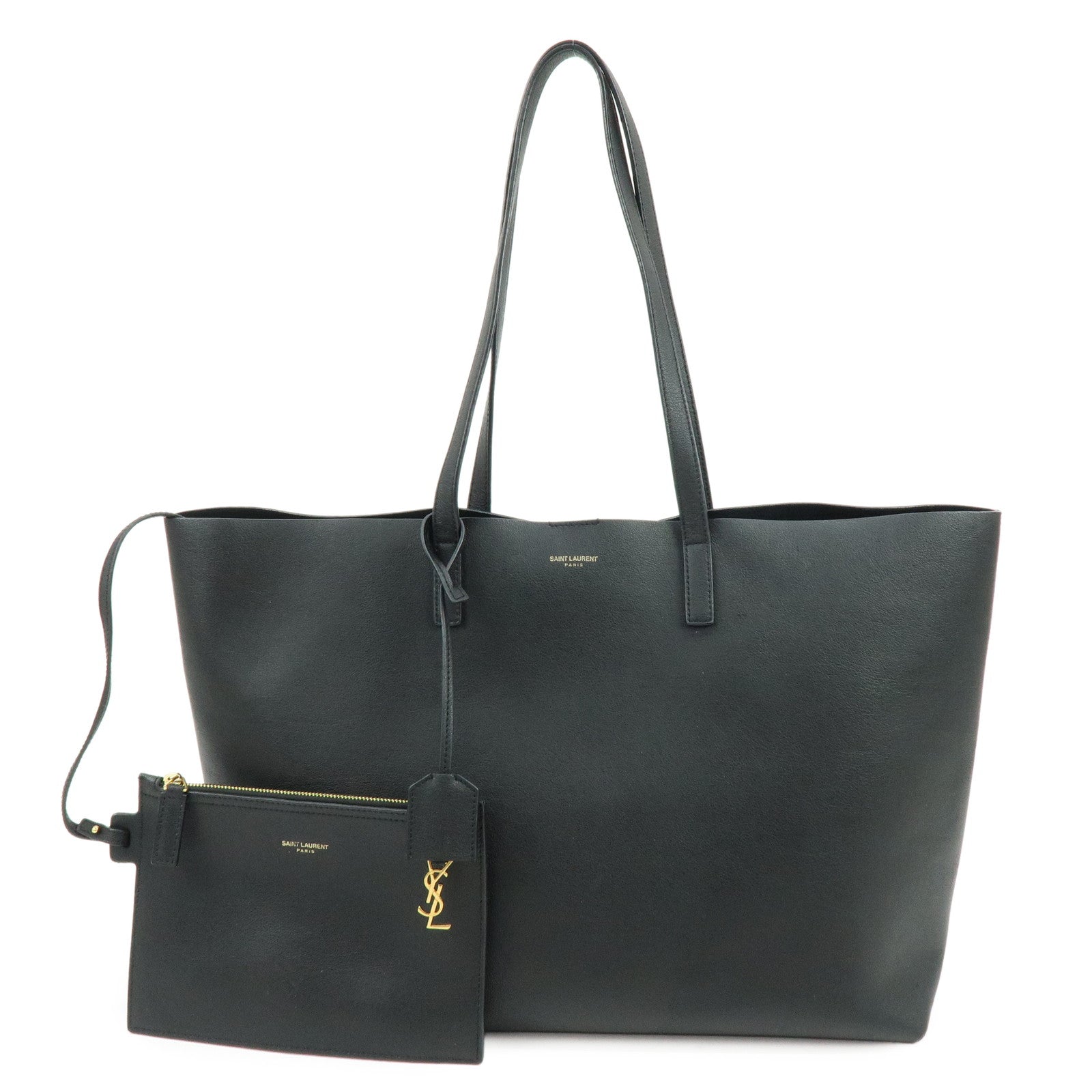 SAINT LAURENT PARIS Cassandra Leather Tote Bag Shoulder Bag Black