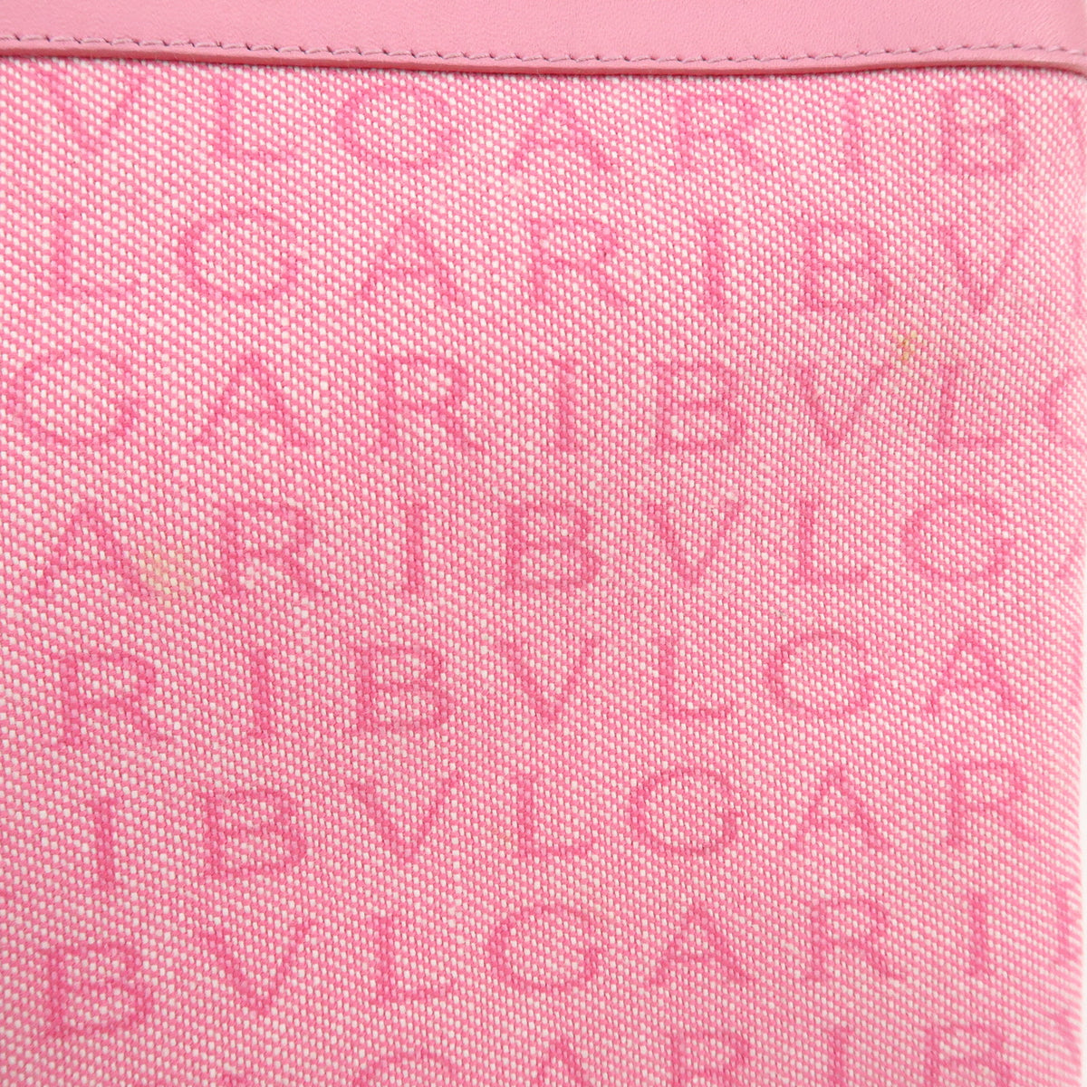 BVLGARI Logomania Canvas Leather Shoulder Bag Crossbody Bag Pink