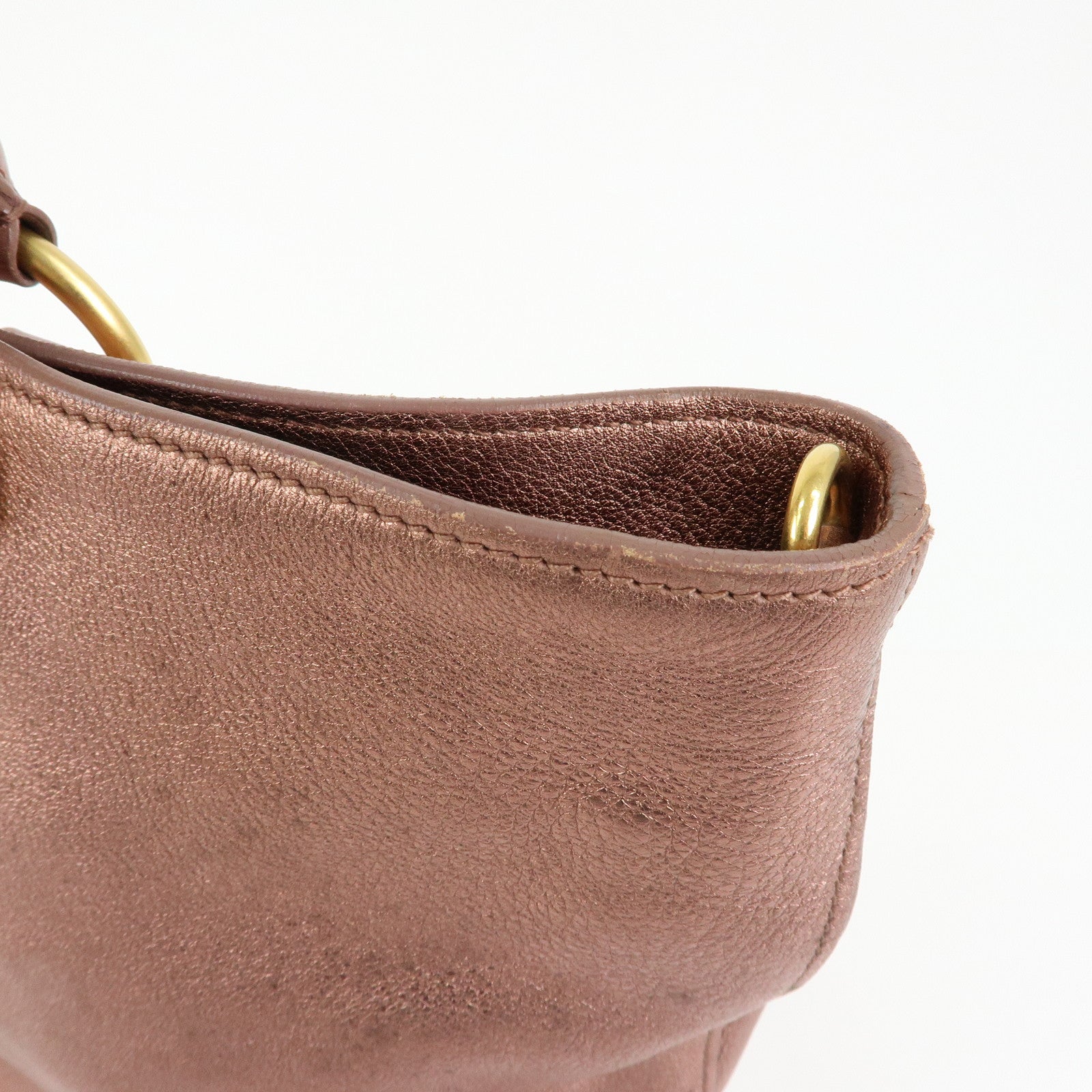 PRADA Vitello Daino Leather 2Way Tote Shoulder Bag Metallic Pink BN1713
