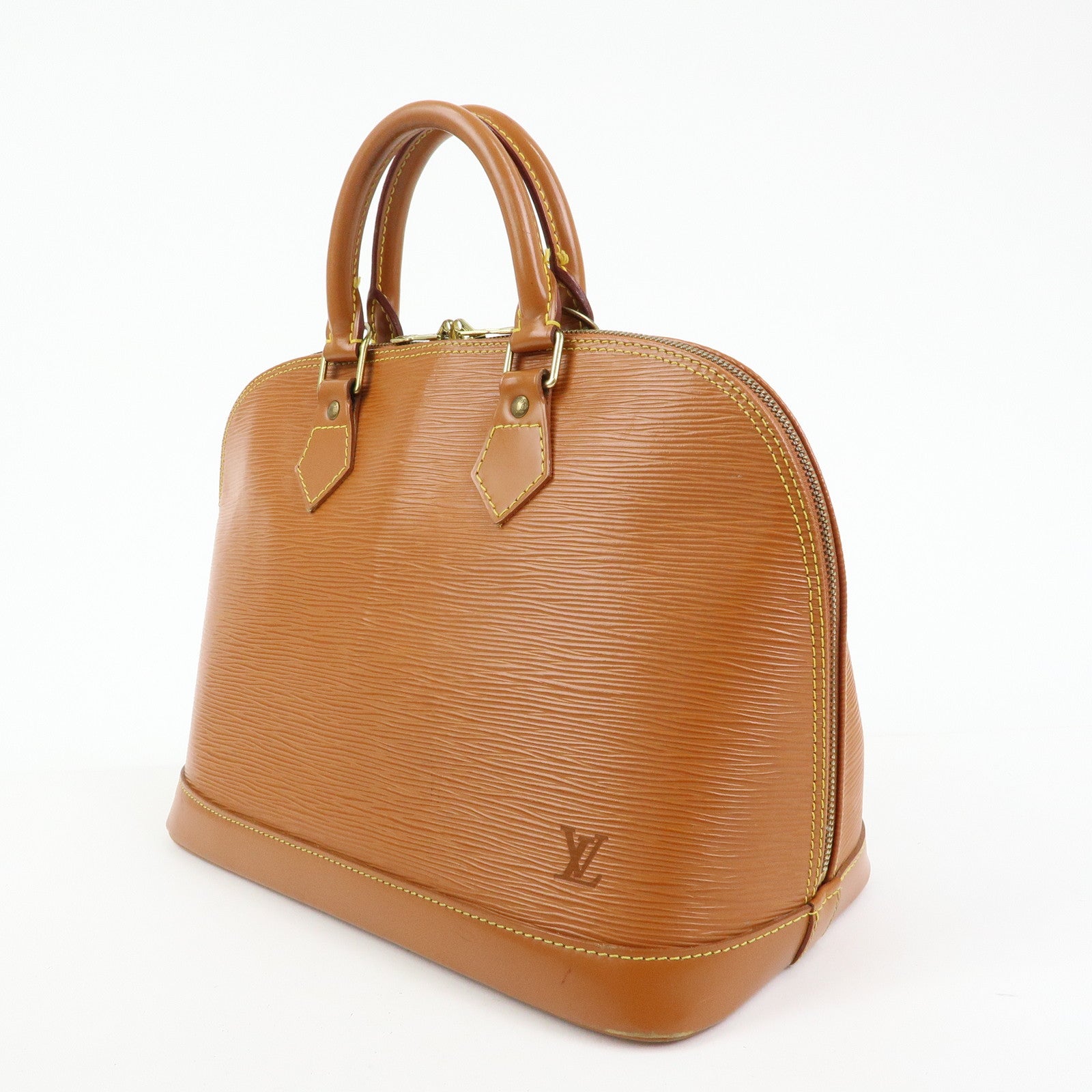 Louis Vuitton Epi Alma PM Leather Hand Bag Zipang Gold M52148