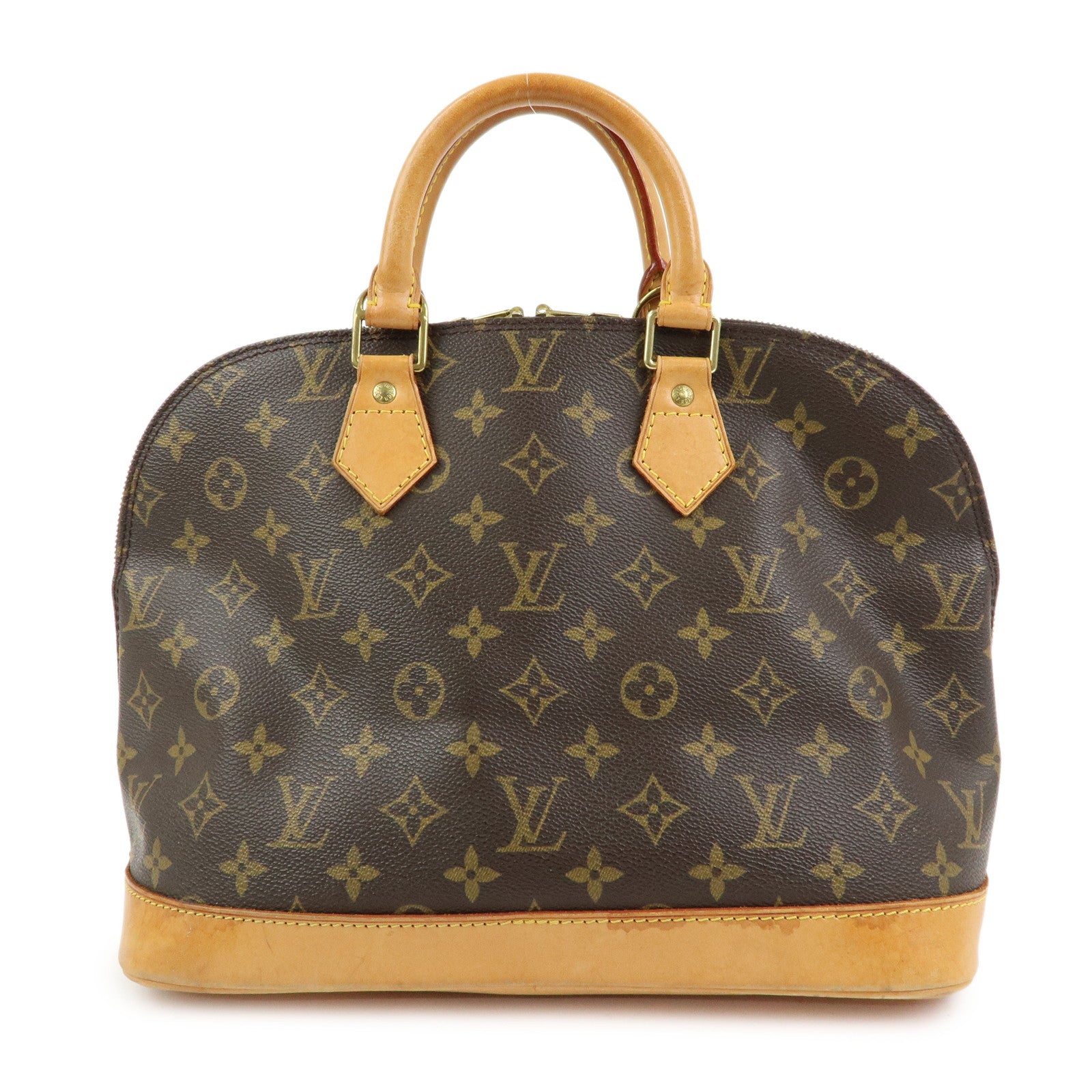 Louis Vuitton Monogram Alma PM Canvas Leather Hand Bag Brown M51130