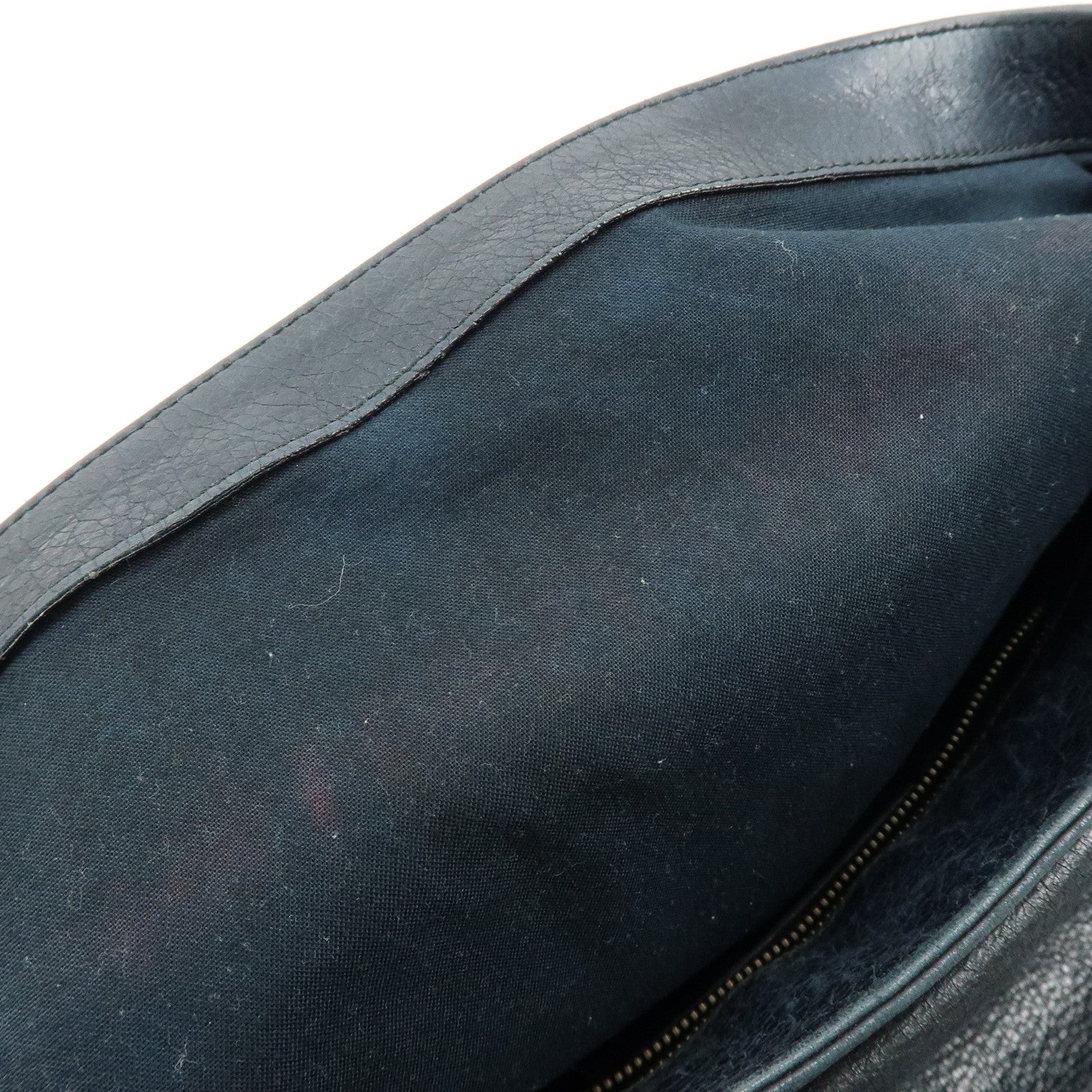 BALENCIAGA THE FOLK Leather Shoulder Bag Black 246432