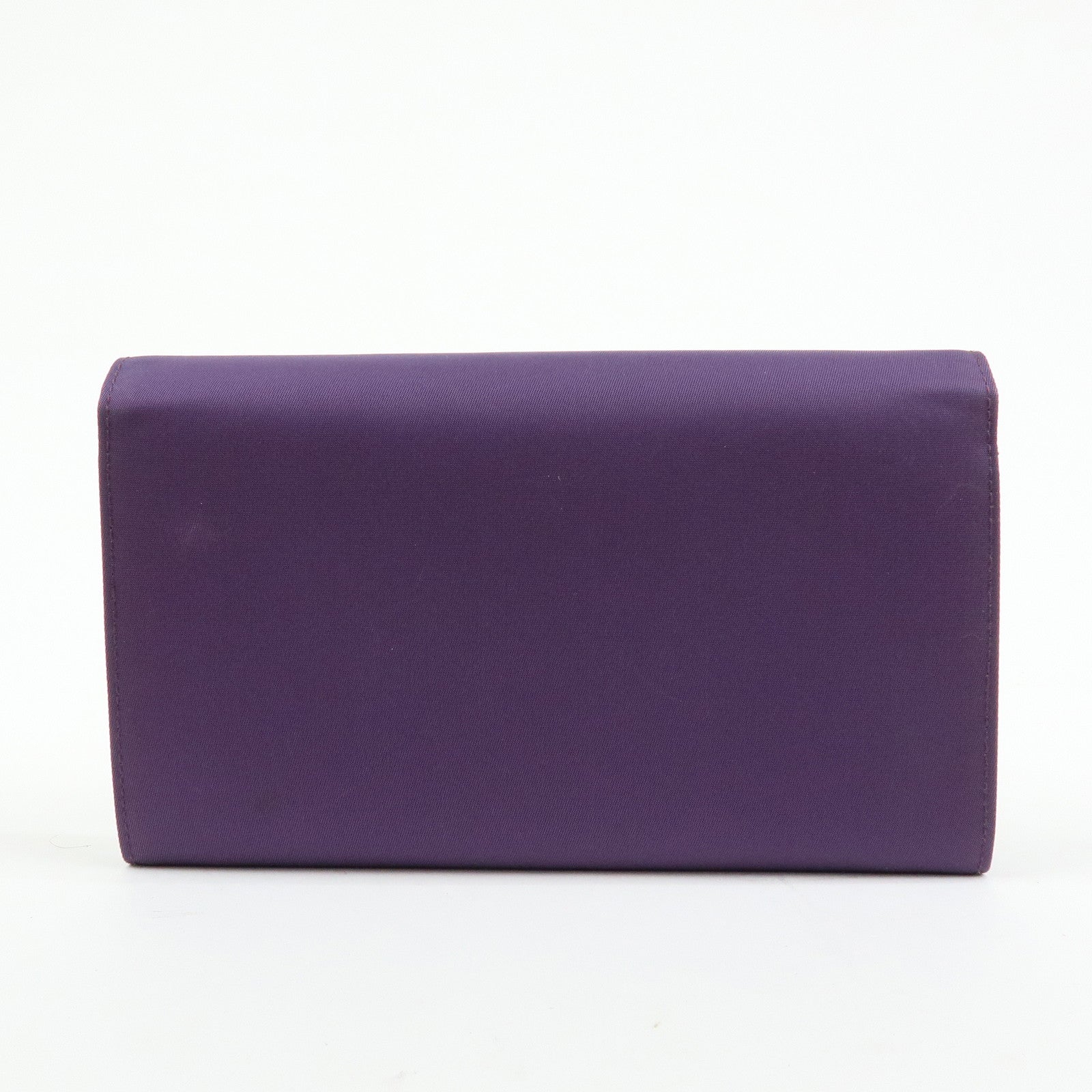 PRADA Triangle Logo Nylon Saffiano Leather Long Wallet Purple M608