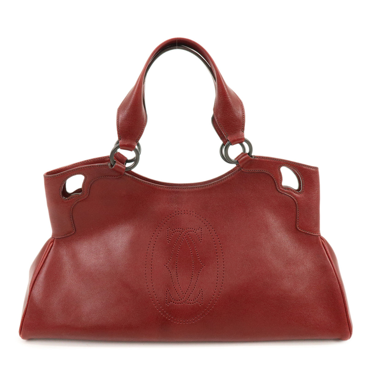Cartier Marcello de Cartier Leather Tote Bag Hand Bag Bordeaux
