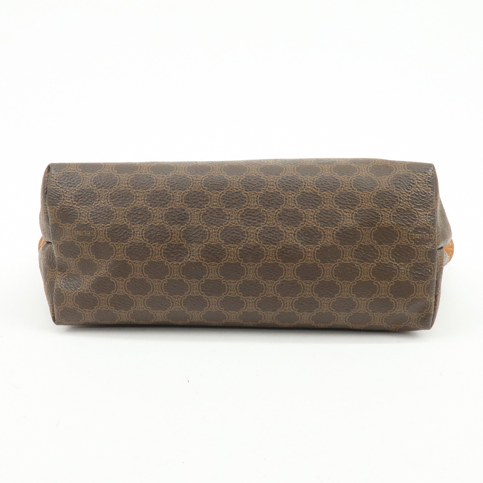 CELINE Macadam PVC Leather Cosmetic Pouch Accessory Pouch Brown