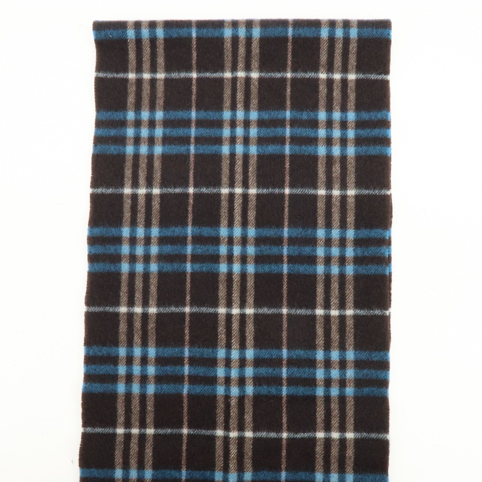 BURBERRY BLUE LABEL Wool 100% Scarf Dark Brown Blue