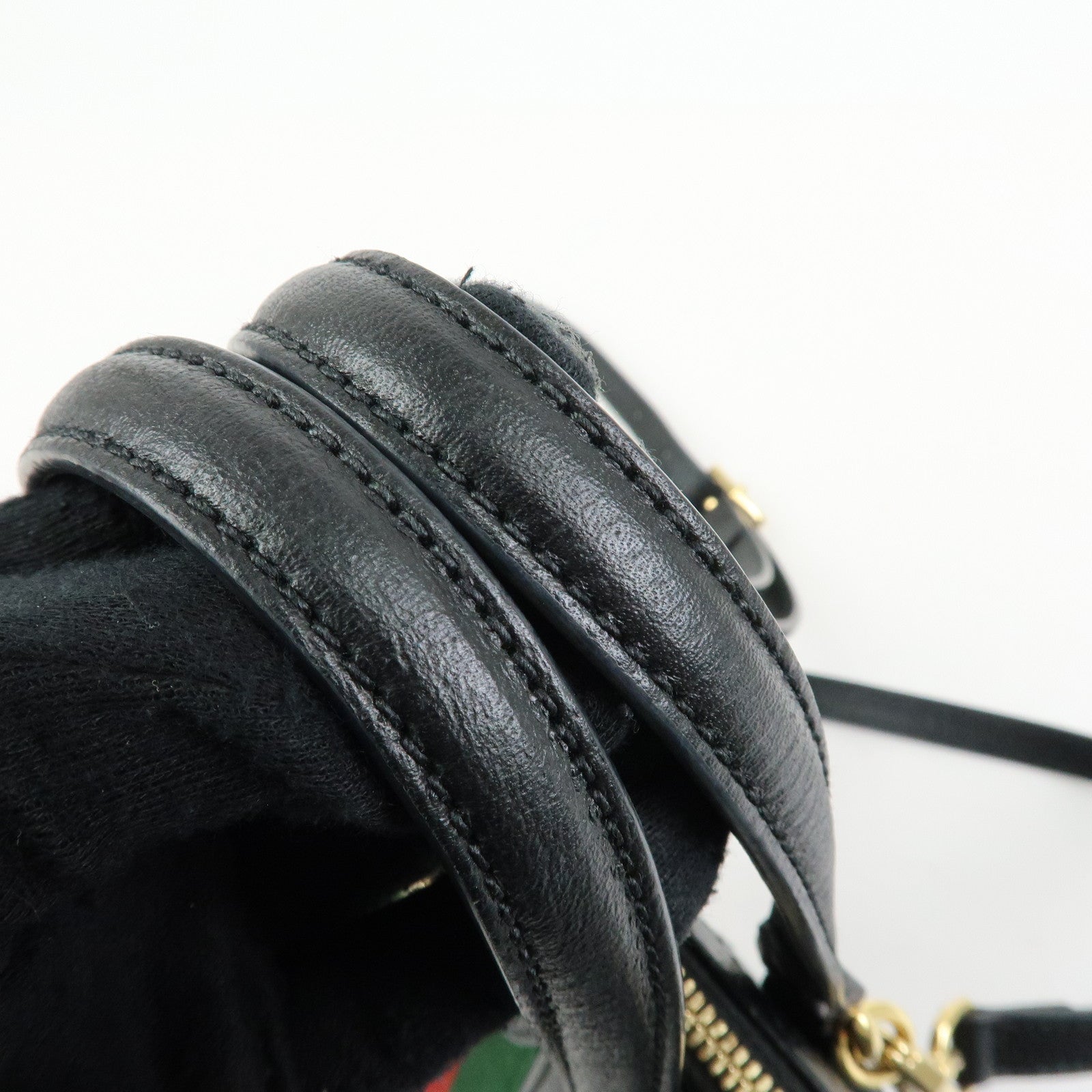 GUCCI Ophidia Sherry Leather 2Way Bag Shoulder Bag Hand Bag Black