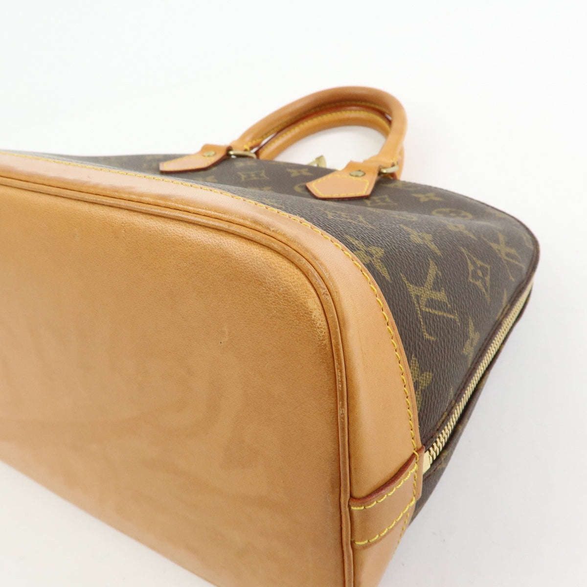 Louis Vuitton Monogram Alma PM Canvas Leather Hand Bag Brown M51130